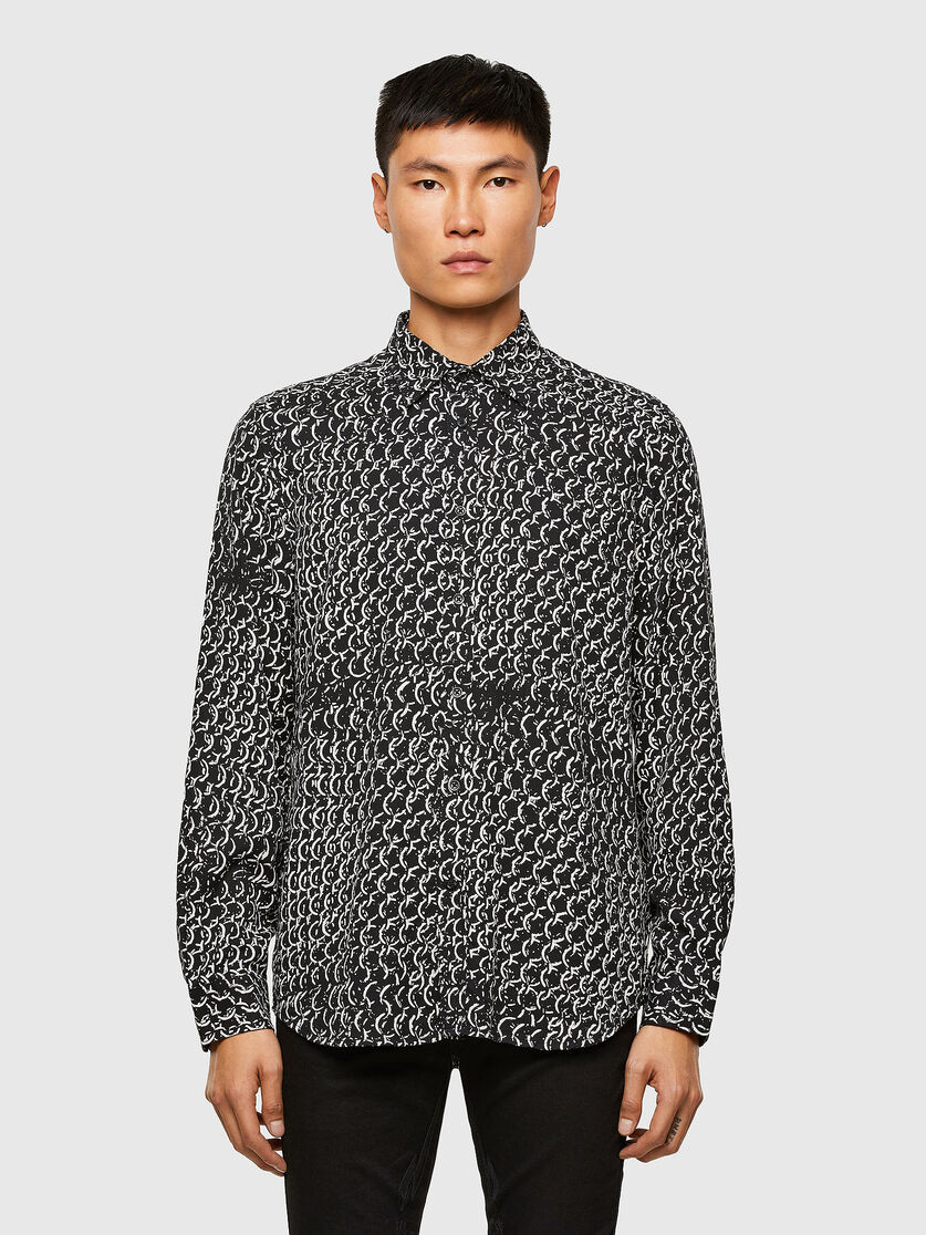 S Rockaway Homme Chemise En Lyocell Avec Imprime Chaine Diesel