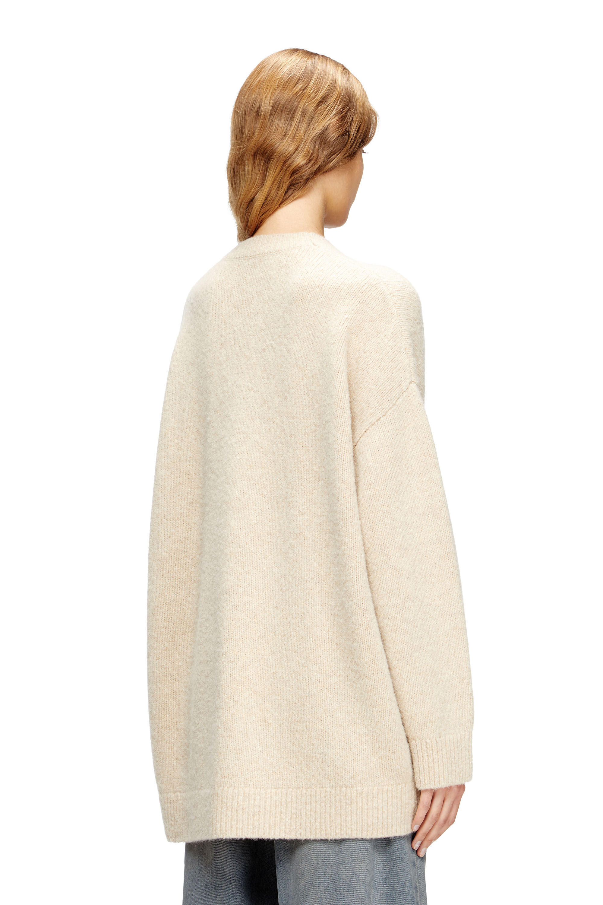 Diesel - M-AREELA, Cardigan en mélange de laine et d'alpaga Femme in Beige - 4