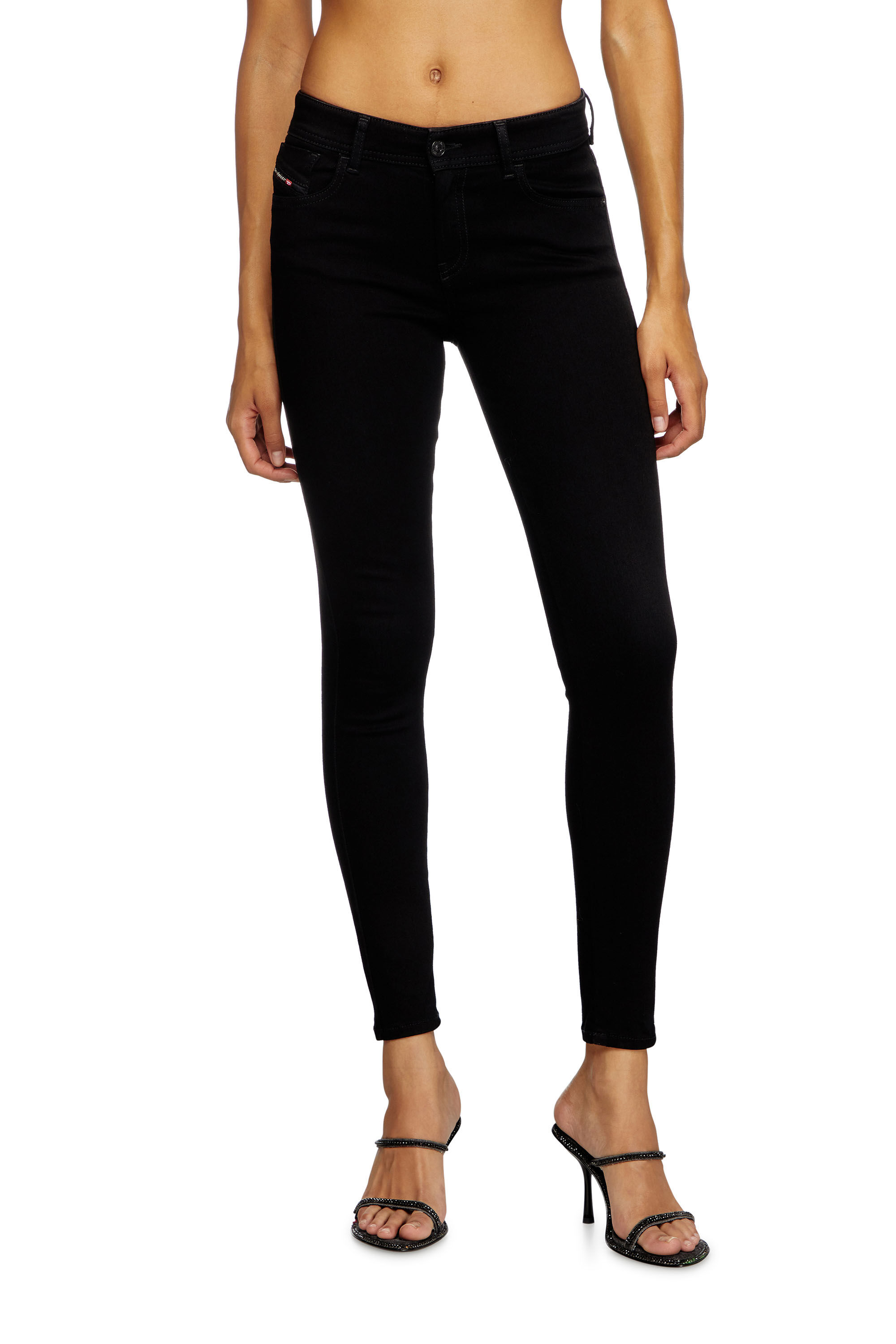 Diesel - Skinny Jeans 2017 Slandy 069EF Femme, Noir/Gris foncé - Image 3