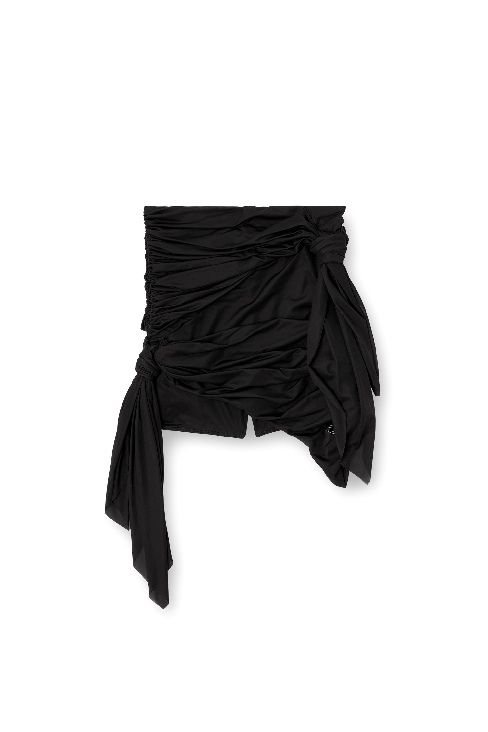 Diesel - O-RUELLIA-PLAIN, Mini-jupe bandana en jersey drapé Femme in Noir - 2