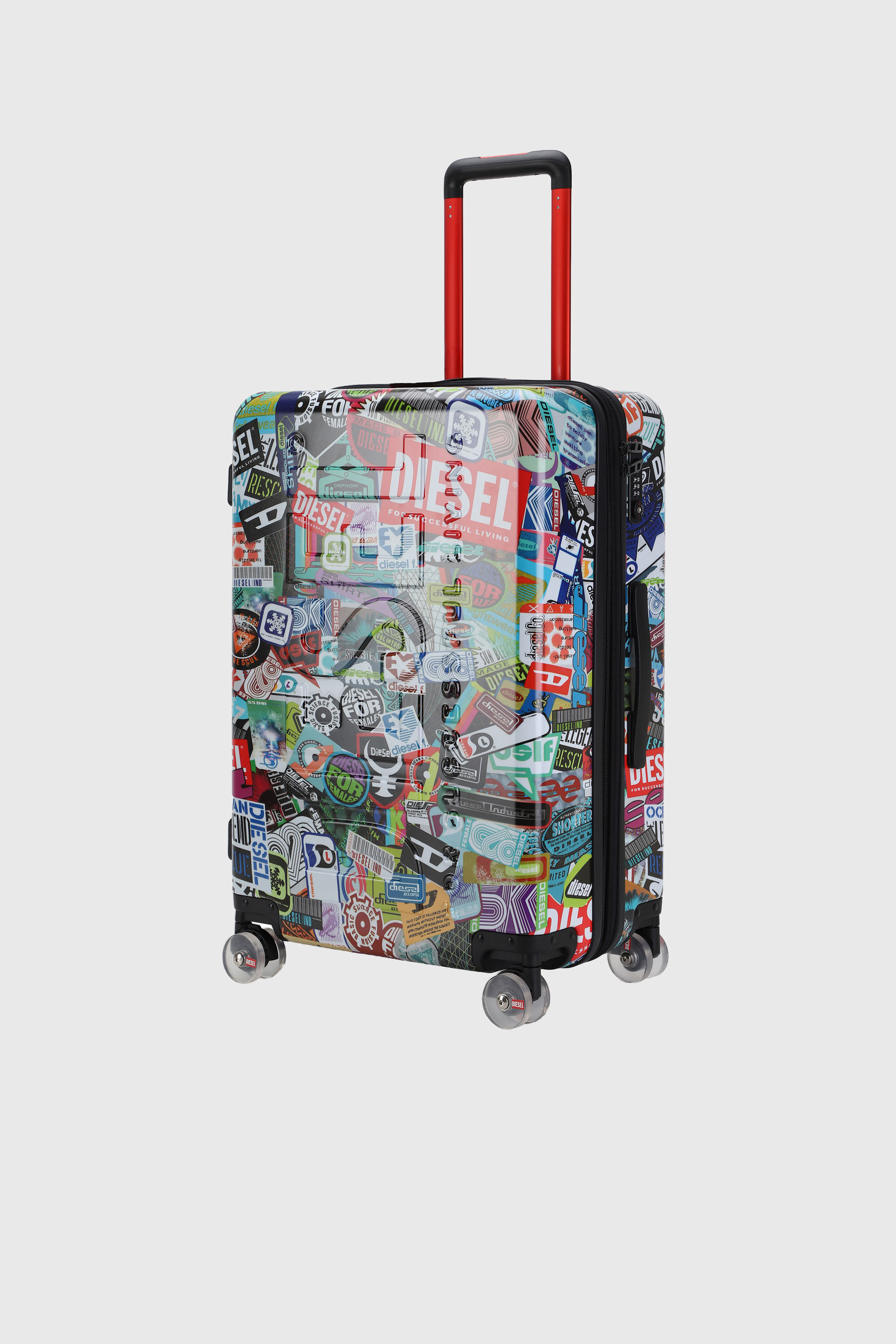 Diesel - DIESEL PC PRINTED TROLLEY-STICKERS- DSL0, Valise taille M style autocollants Mixte in Polychrome - 5