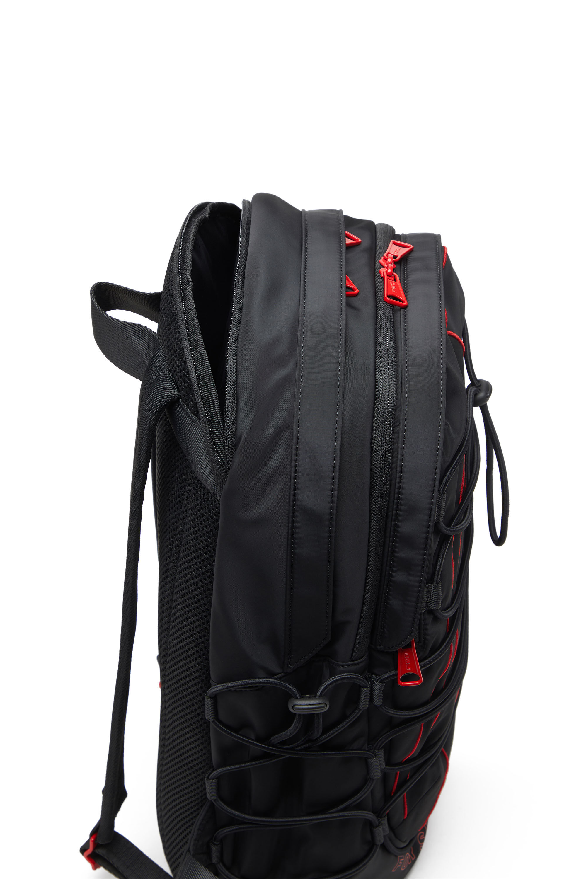 Diesel - TECH-D BACKPACK X, Tech-D-Sac à dos en nylon avec broderie Oval D Mixte in Noir - 5