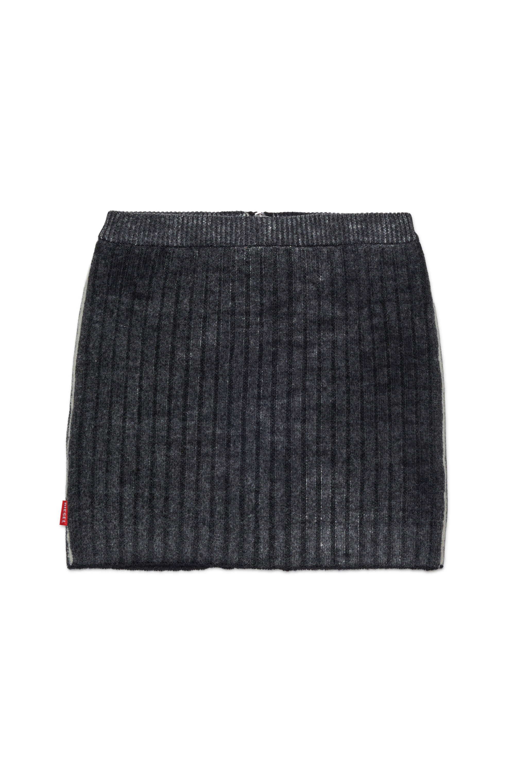 Diesel - GMASI, Jupe en laine avec fermeture éclair centrale Femme in Noir - 2