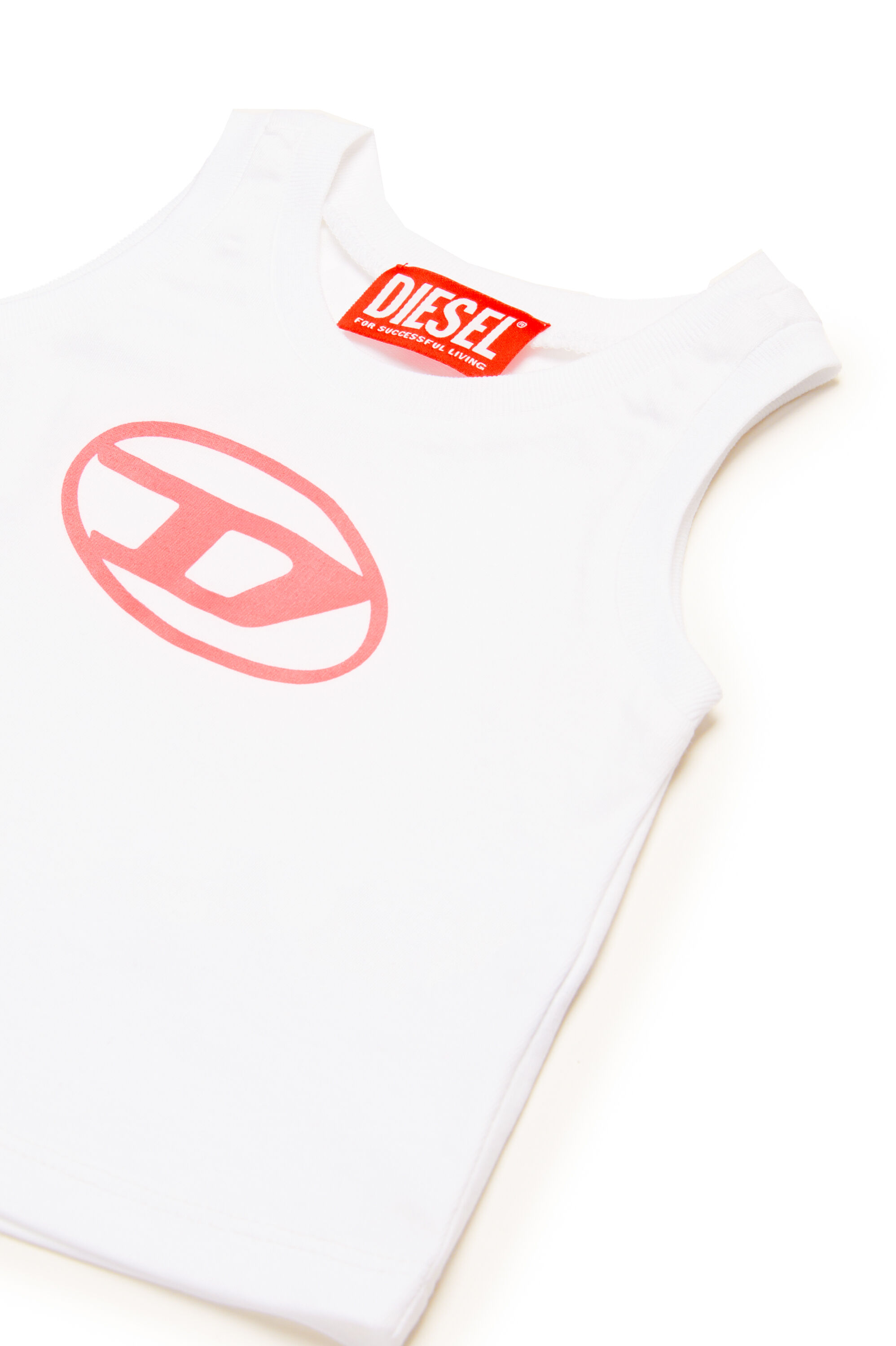 Diesel - MTARBIB, Top sans manches avec logo Oval D Femme in Blanc - 3
