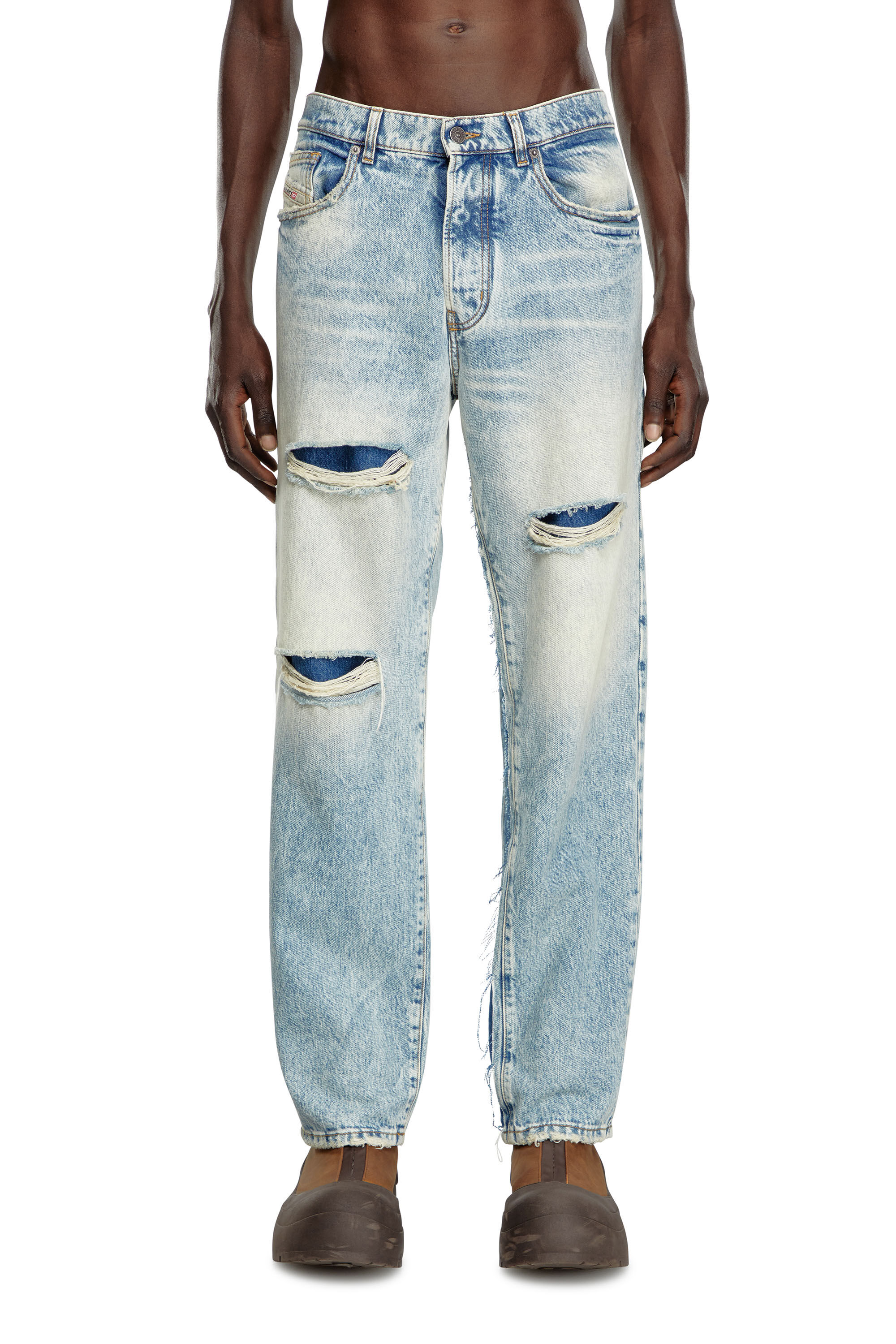 Diesel - Relaxed Jeans D-Fire 0AJEN Homme, Bleu Clair - Image 3