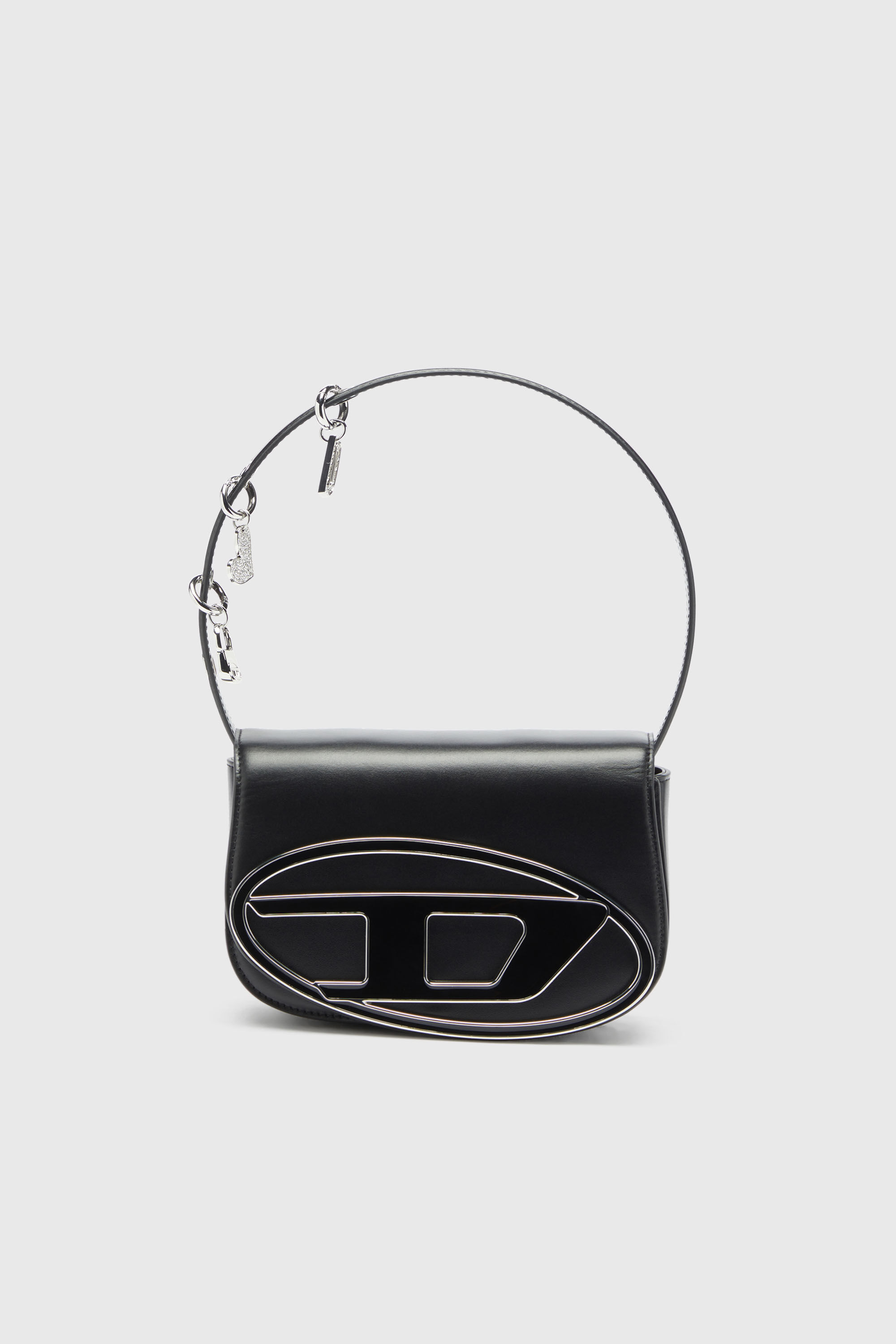 Diesel - 1DR, 1DR - Sac iconique &agrave; bandouli&egrave;re en cuir avec breloques poign&eacute;e Femme in Noir - 1