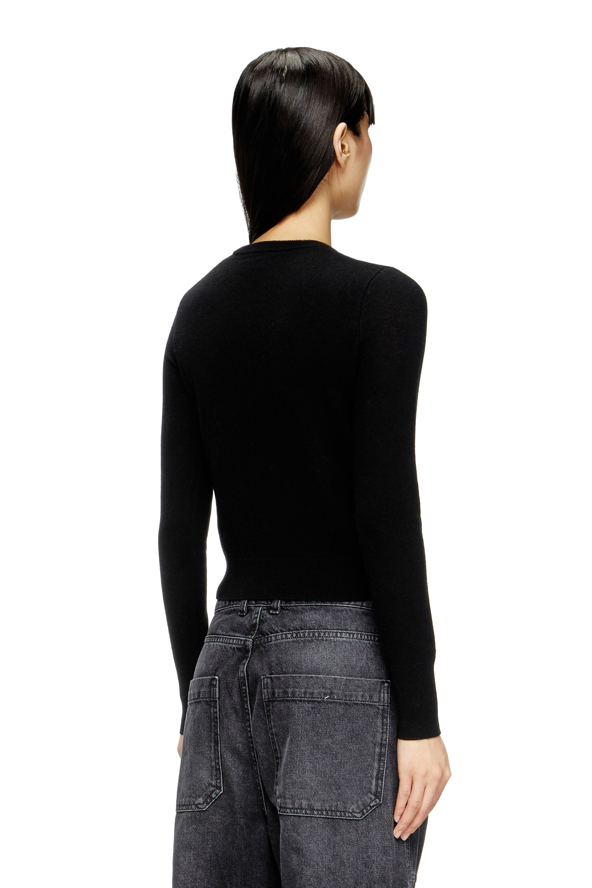 Diesel - M-AREESAX, Top en laine et cachemire Femme in Noir - 4
