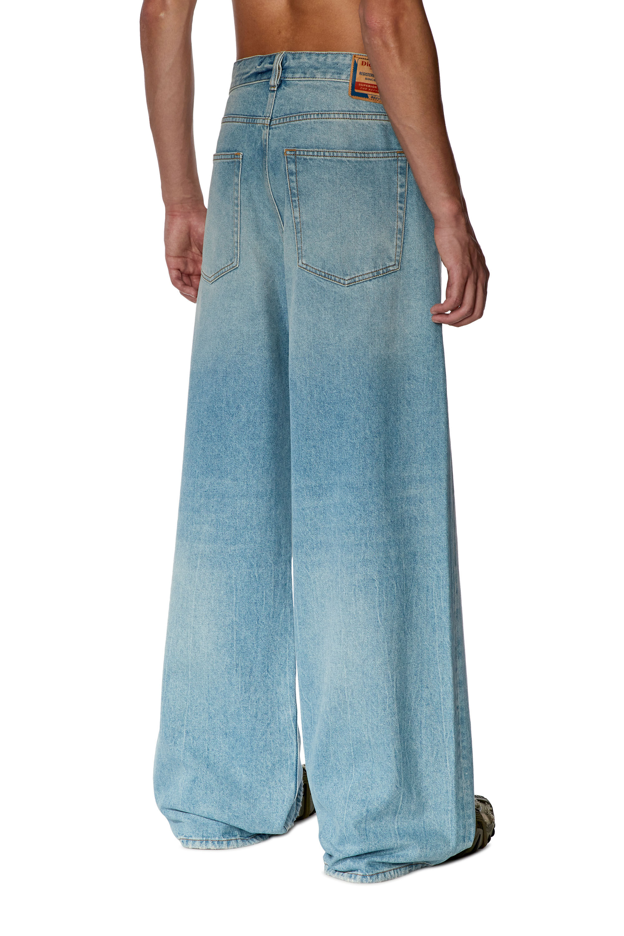 Baggy Jeans Homme Straight Bleu clair D Rise 09E25 Diesel