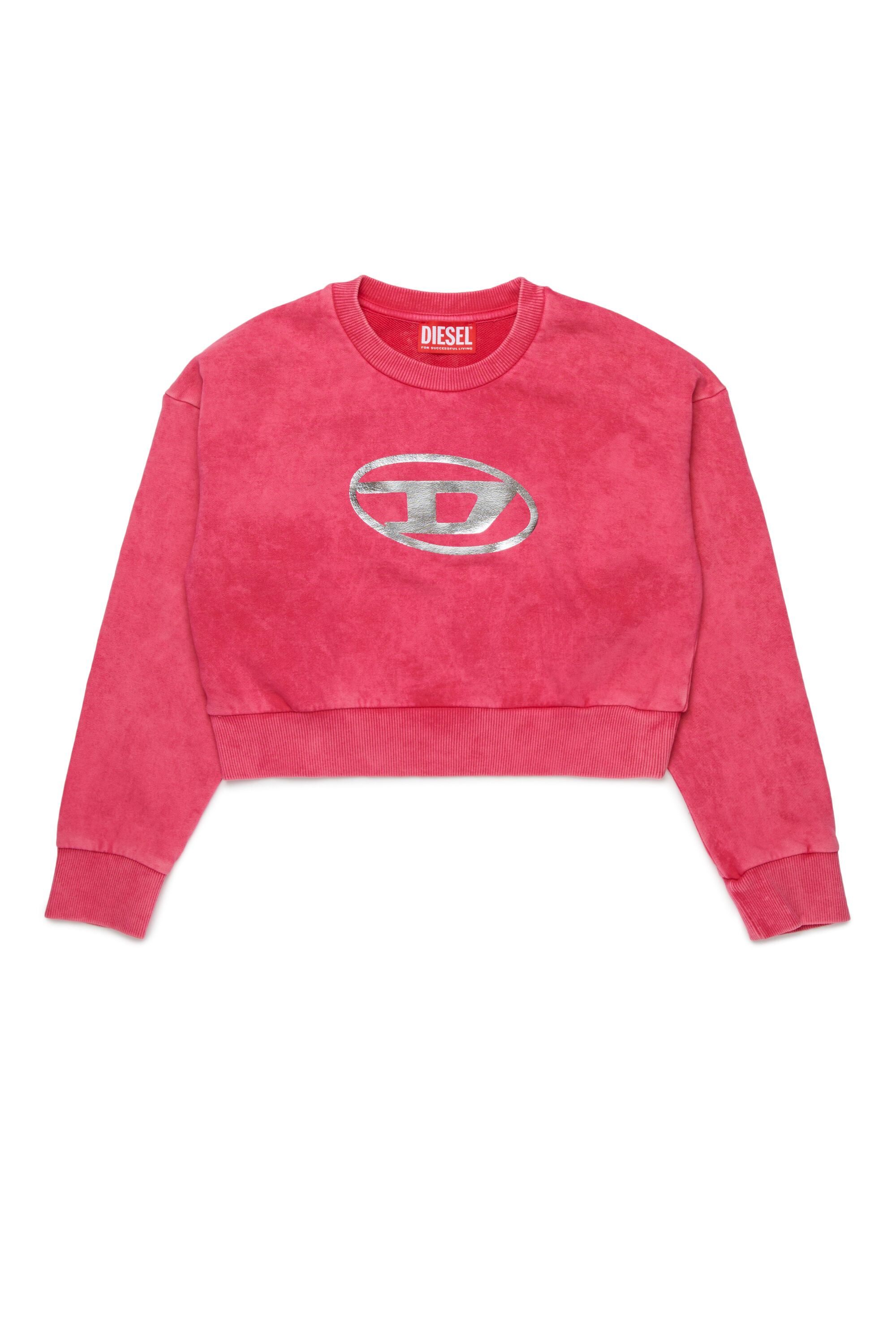Diesel - SLEMPY, Sweat-shirt marbré avec logo métallisé Femme in Rose - 1