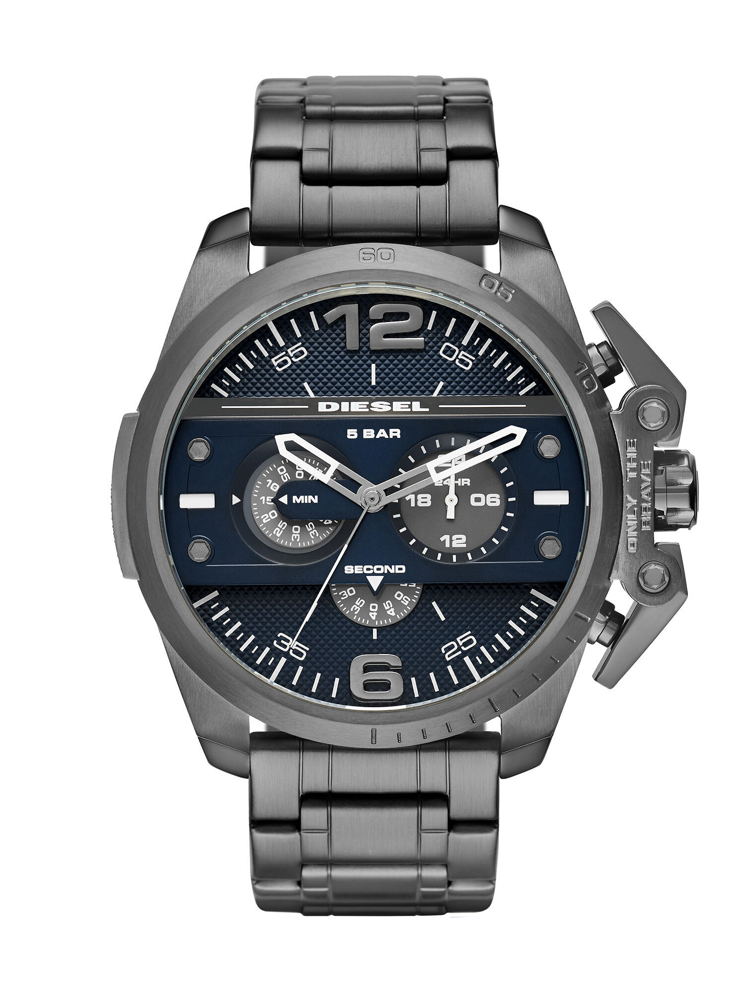 Diesel - DZ4398, Montre gris plomb au design vintage, 55 mm Homme in Gris argenté - 1