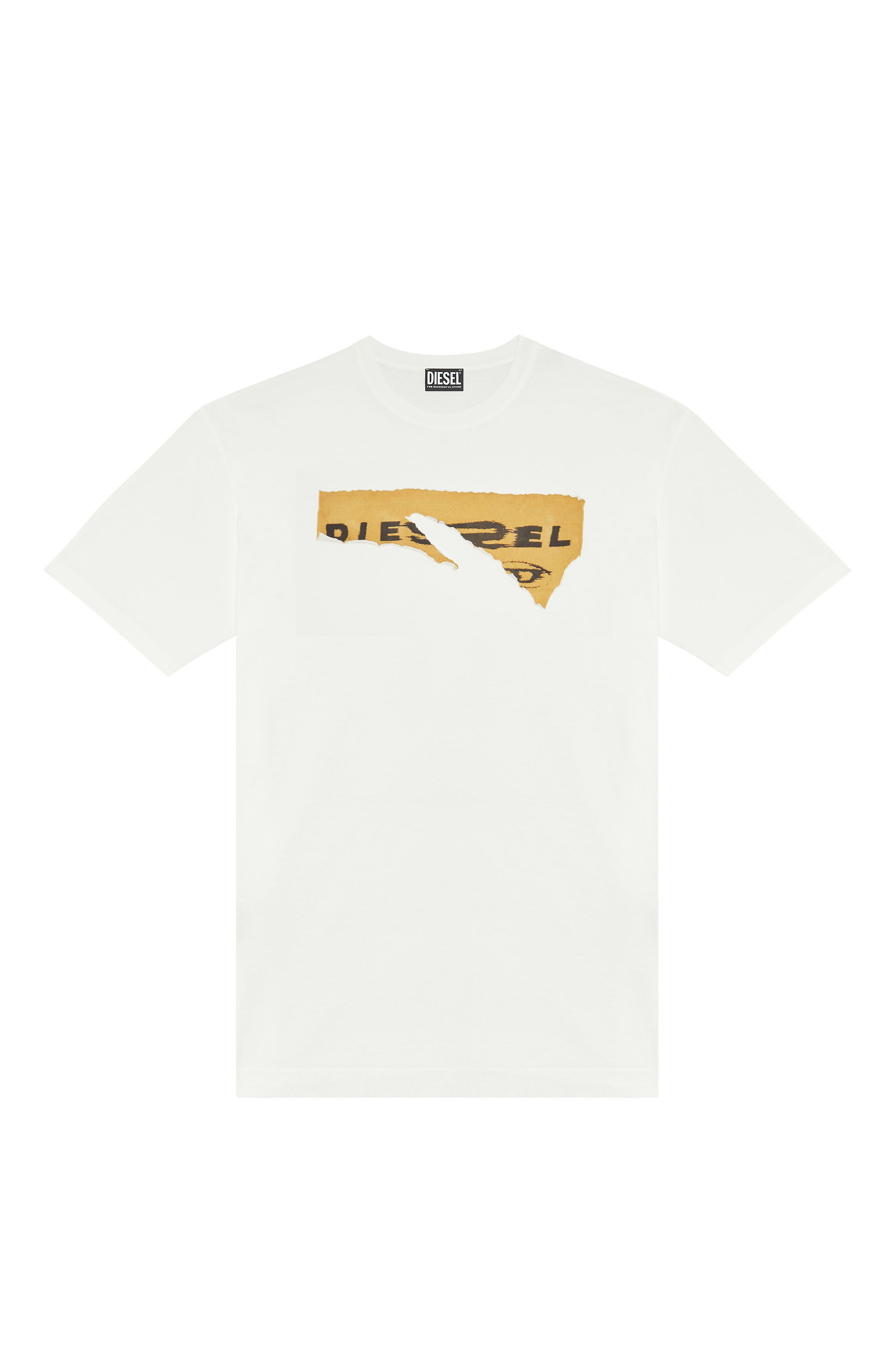 Diesel - T-WASH-POFF, Man's T-shirt with peel-off patches in White - 5