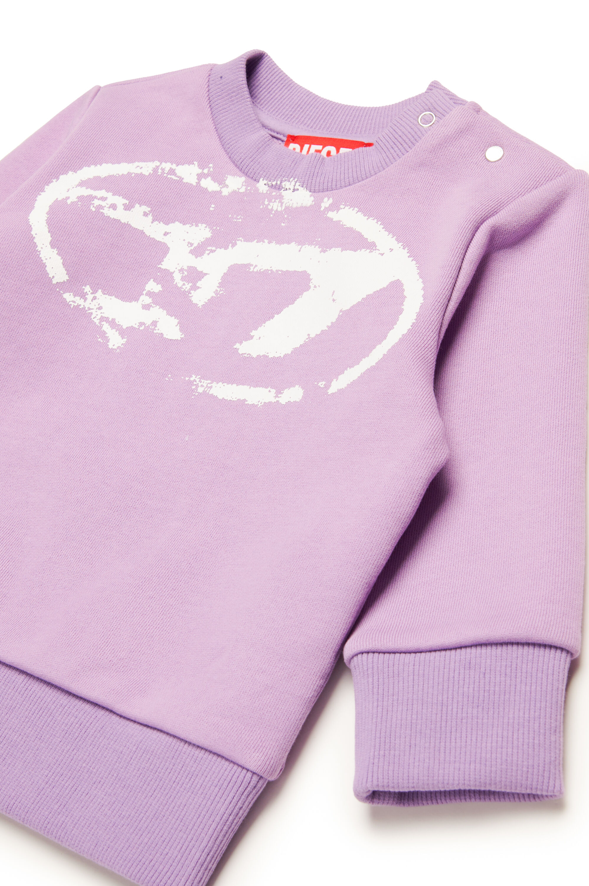 Diesel - SBOXTN5B, Sweat-shirt avec logo Oval D effet vieilli Mixte in Violet - 3