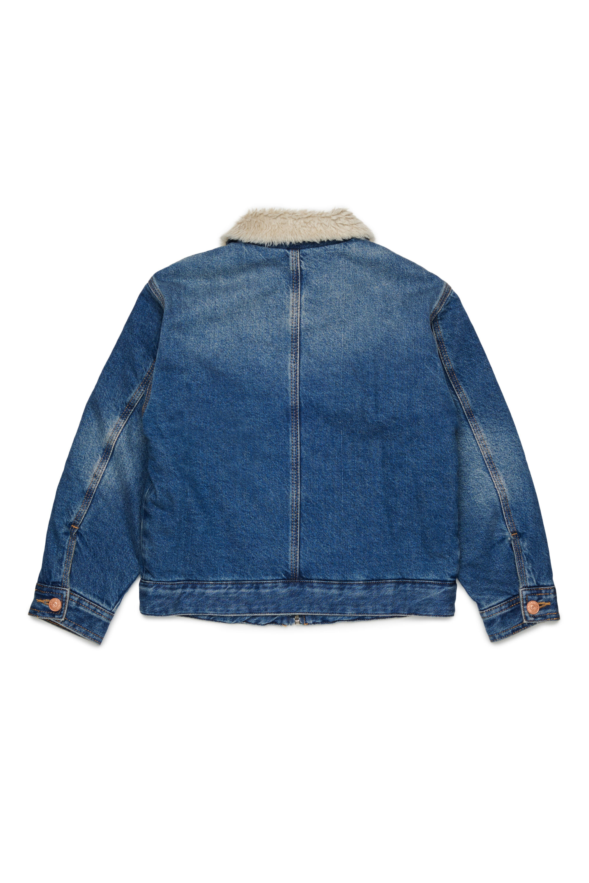 Diesel - JOMOX-FUR, Veste en denim avec col en sherpa Homme in Bleu - 2