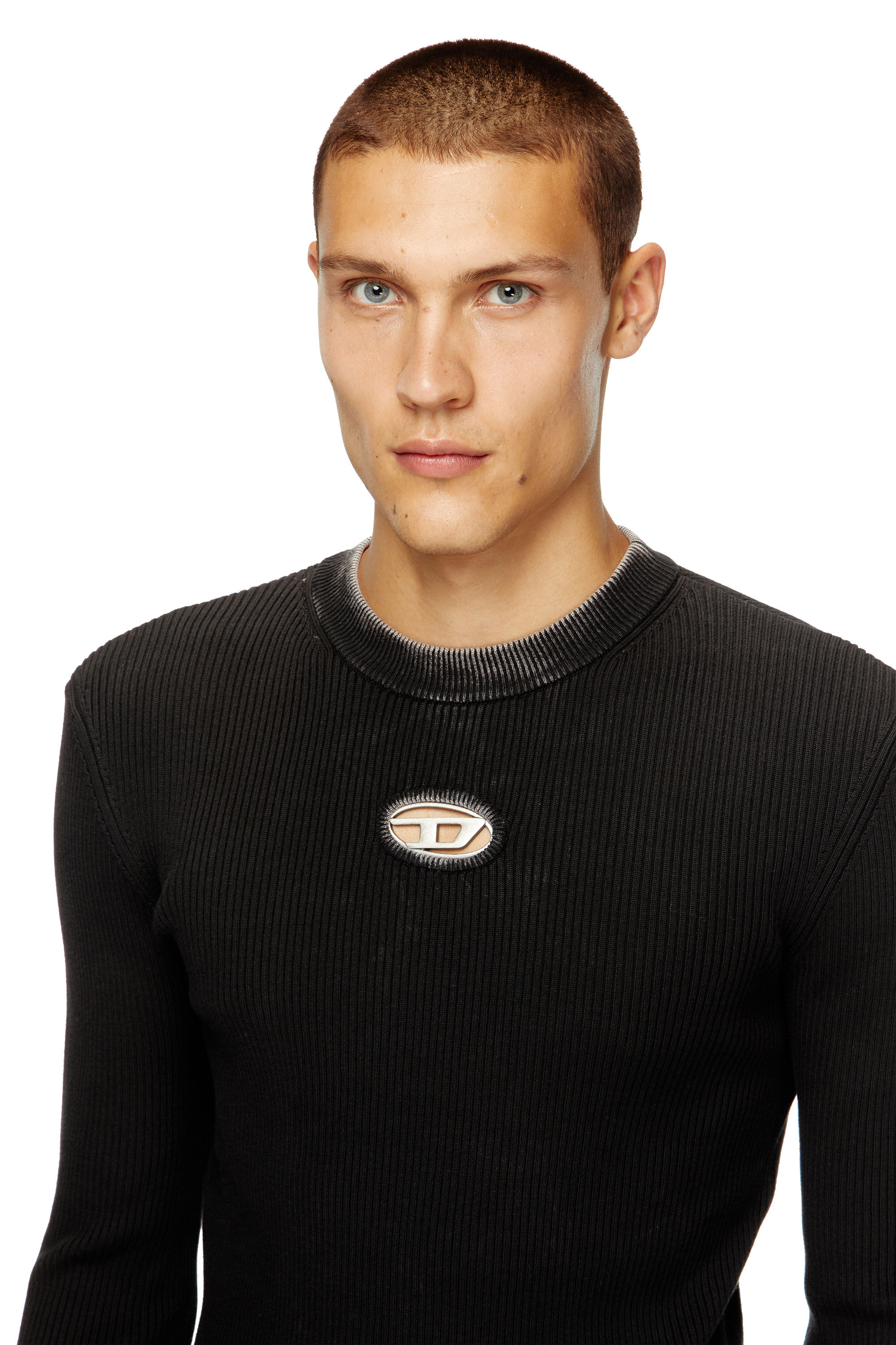 Diesel - K-DARIN-A, Pull cut-out avec Oval D Homme in Noir - 5