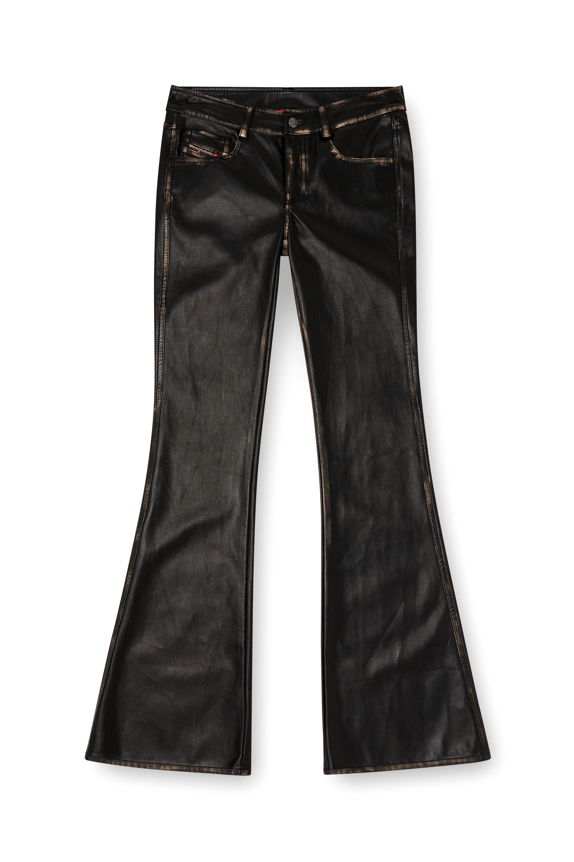 Diesel - P-STELLAR-Q1, Pantalon à cinq poches en simili cuir Femme in Noir - 2