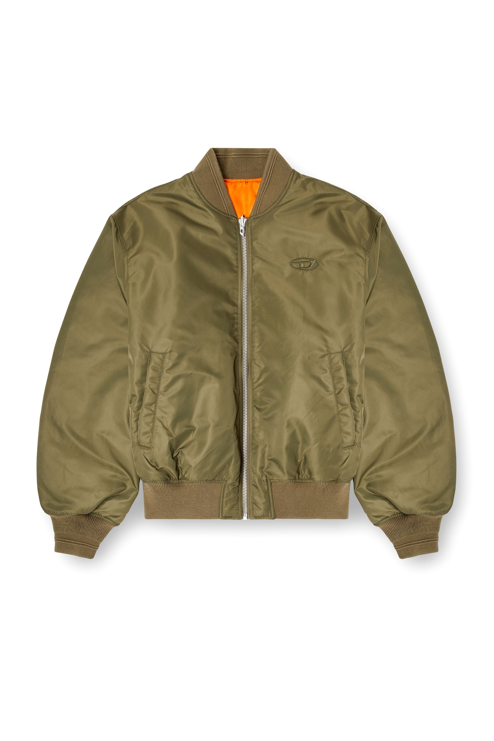 Diesel - W-TYPE-D1, Blouson aviateur rembourré avec broderie Oval D Homme in Polychrome - 2