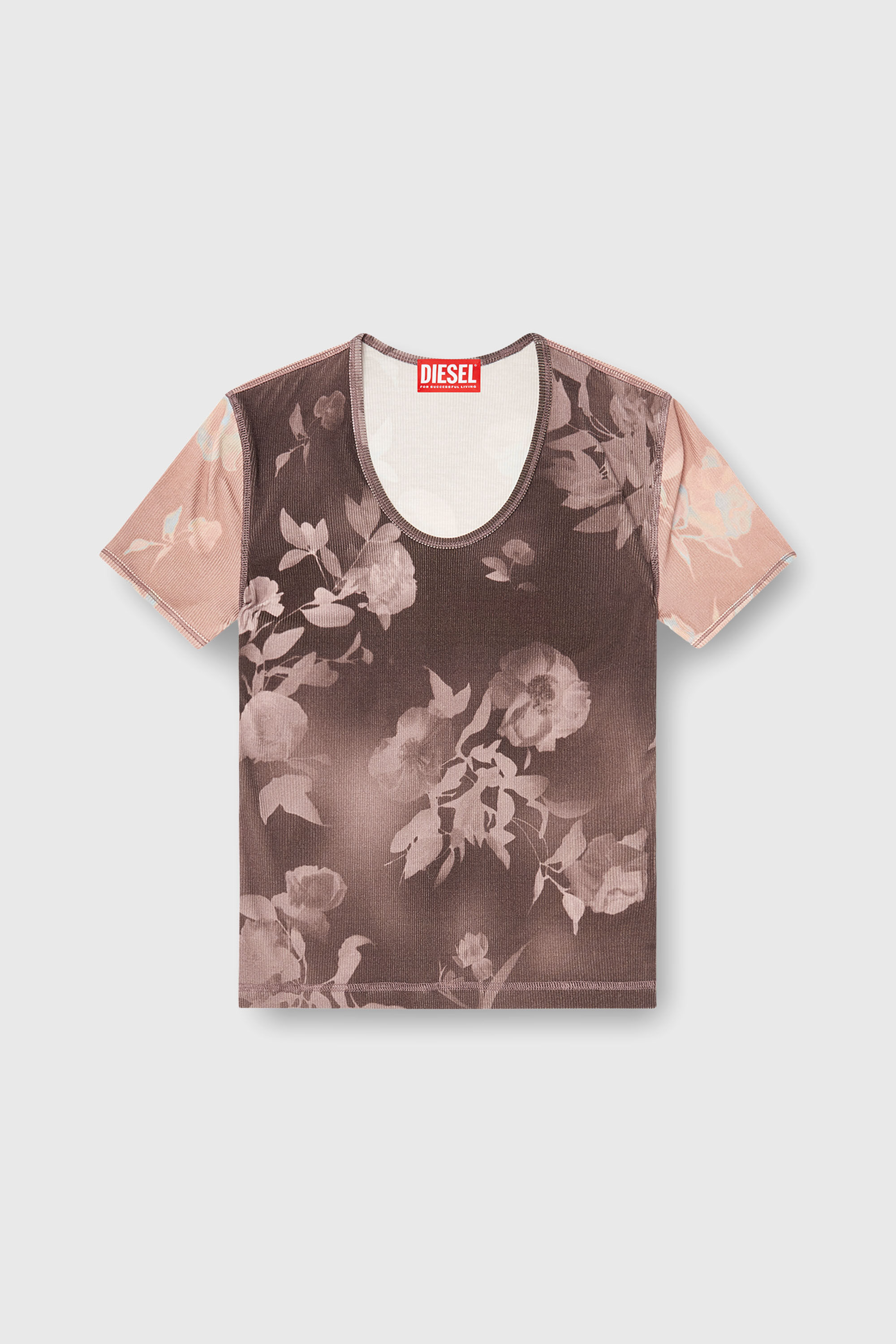 Diesel - T-ELENEWU, Top en jersey c&ocirc;tel&eacute; &agrave; motif floral Femme in Polychrome - 2
