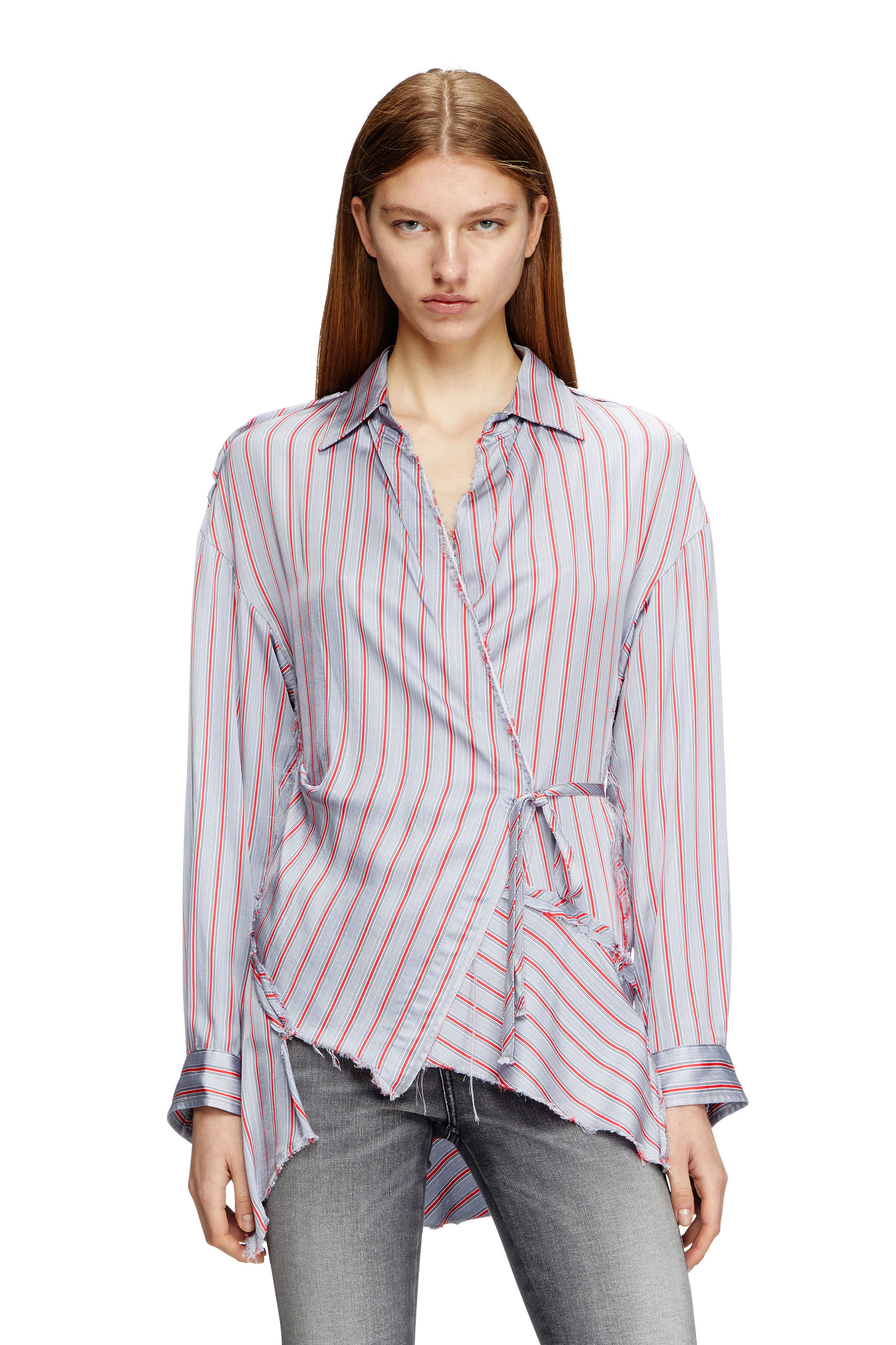 Diesel - C-RAZY, Chemise enveloppante asymétrique Femme in Polychrome - 3