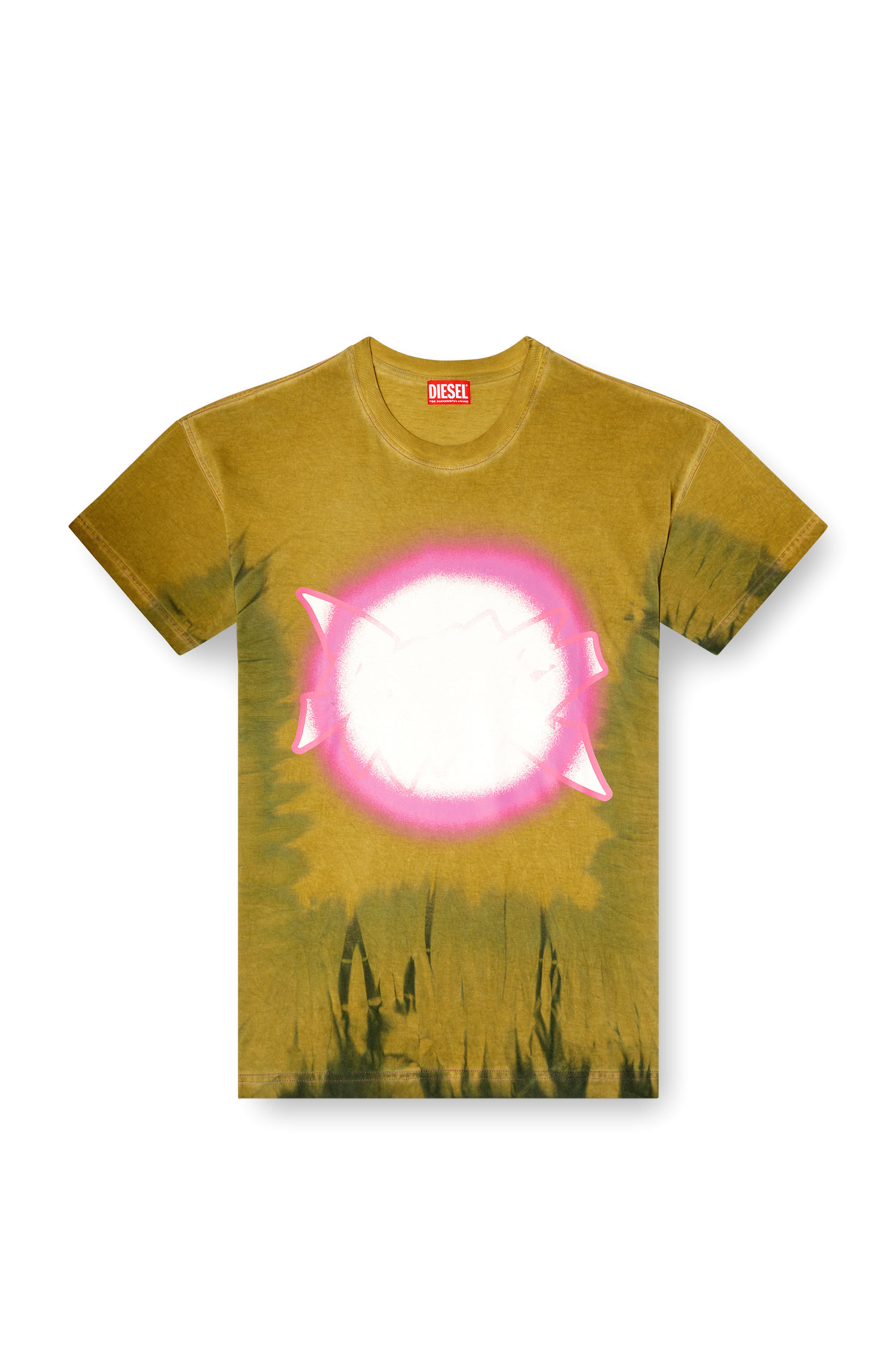 Diesel - T-BOXT-R24, T-shirt tie-dye avec imprimé projecteur Homme in Marron - 2