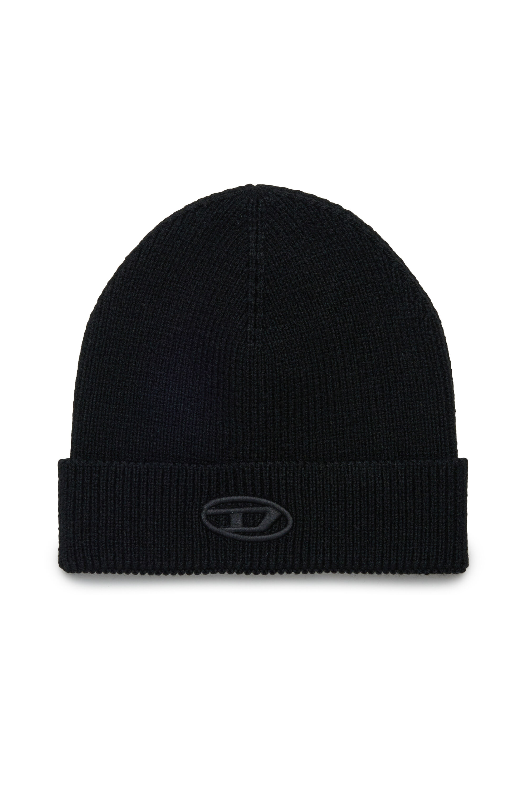 Diesel - FKCODERFULLYC, Bonnet en laine avec logo brodé Mixte in Noir - 1