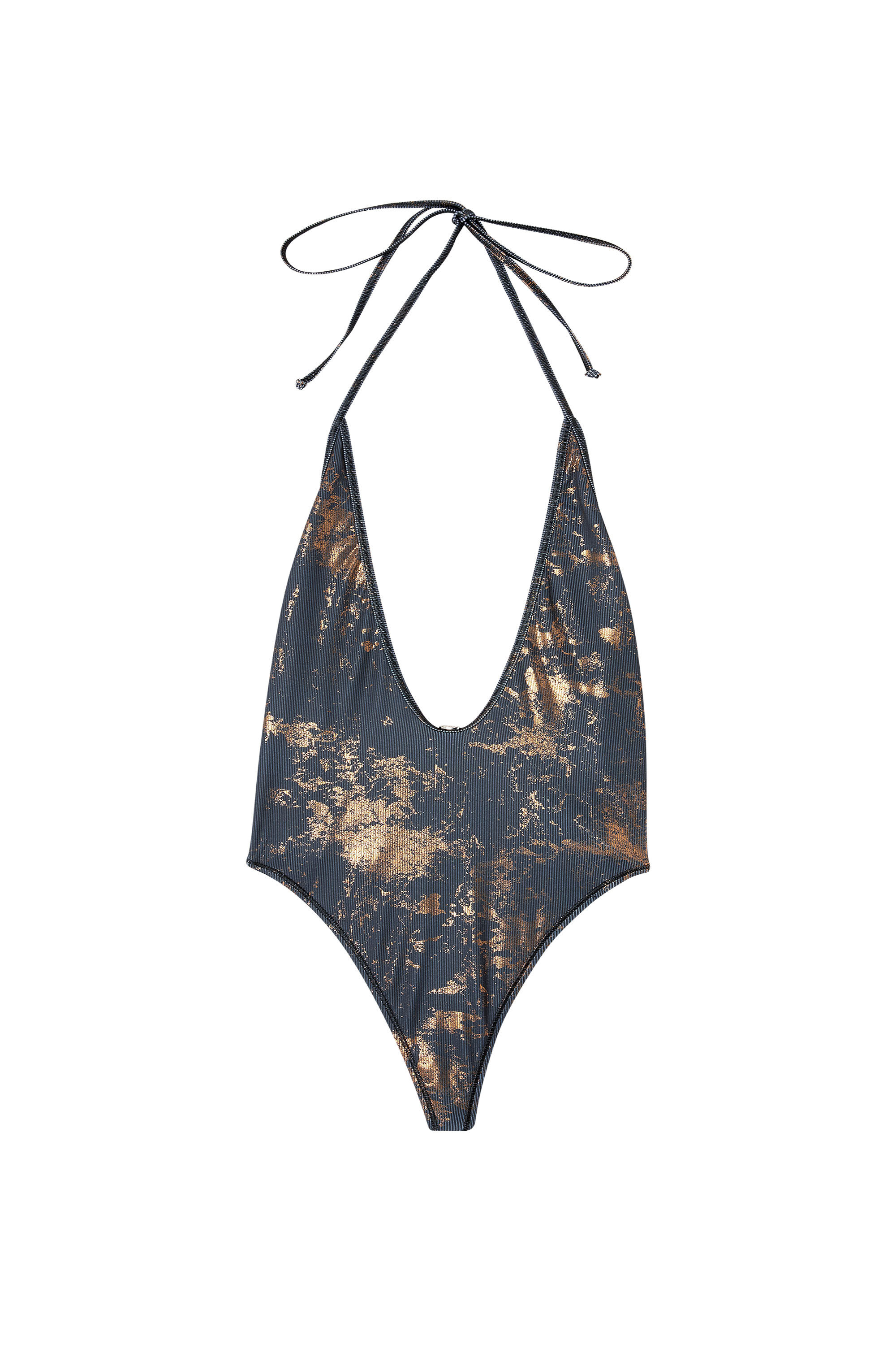 Diesel - AUDREY-UTLT, Maillot de bain &agrave; finition m&eacute;tallis&eacute;e Femme in Gris - 6