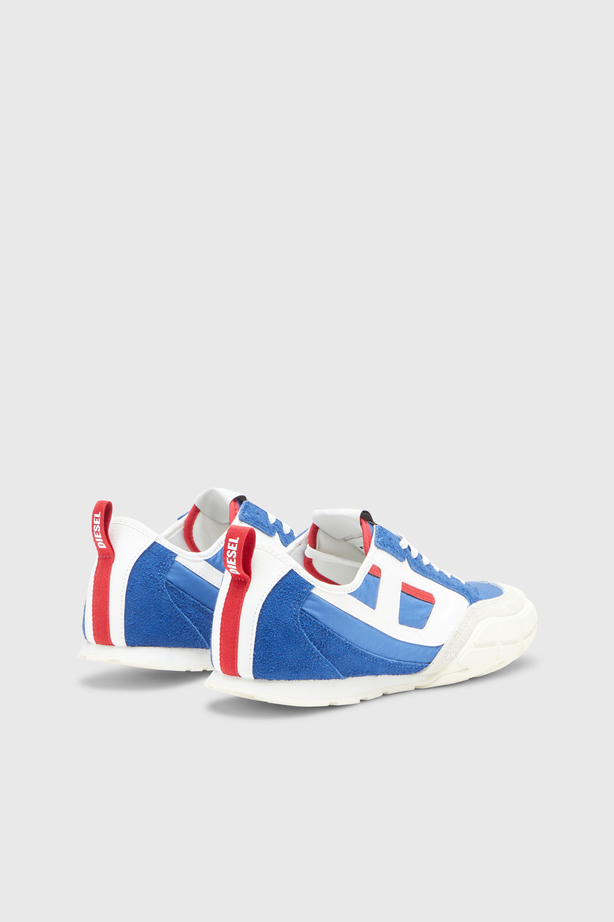 Diesel - S-PAGODHA LOW, Man's S-Pagodha-Sneakers in leather, suede and ripstop in Blue - 3