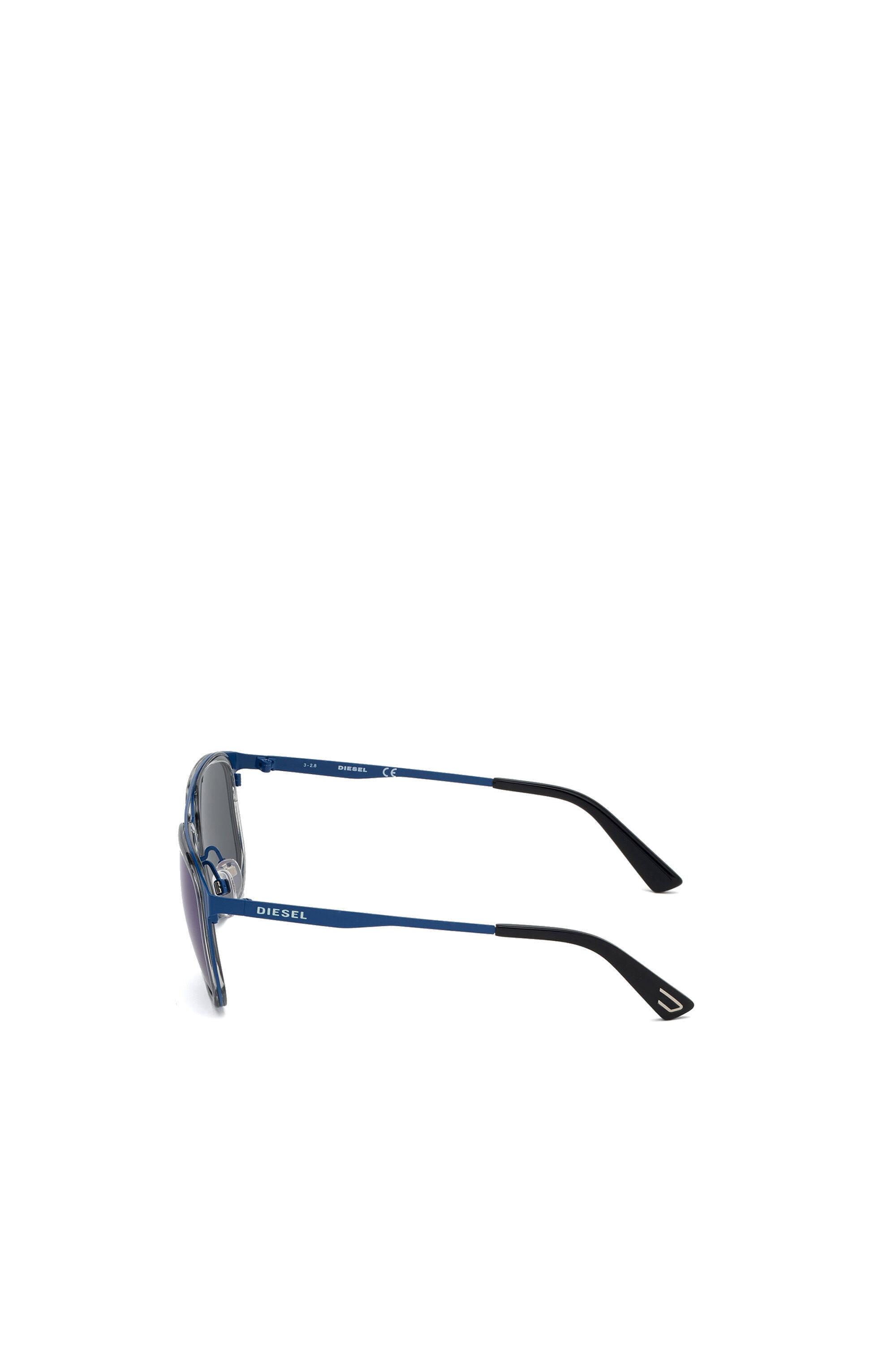 Diesel - DL0294, Lunettes de soleil navigateur en métal et acétate Homme in Bleu - 4