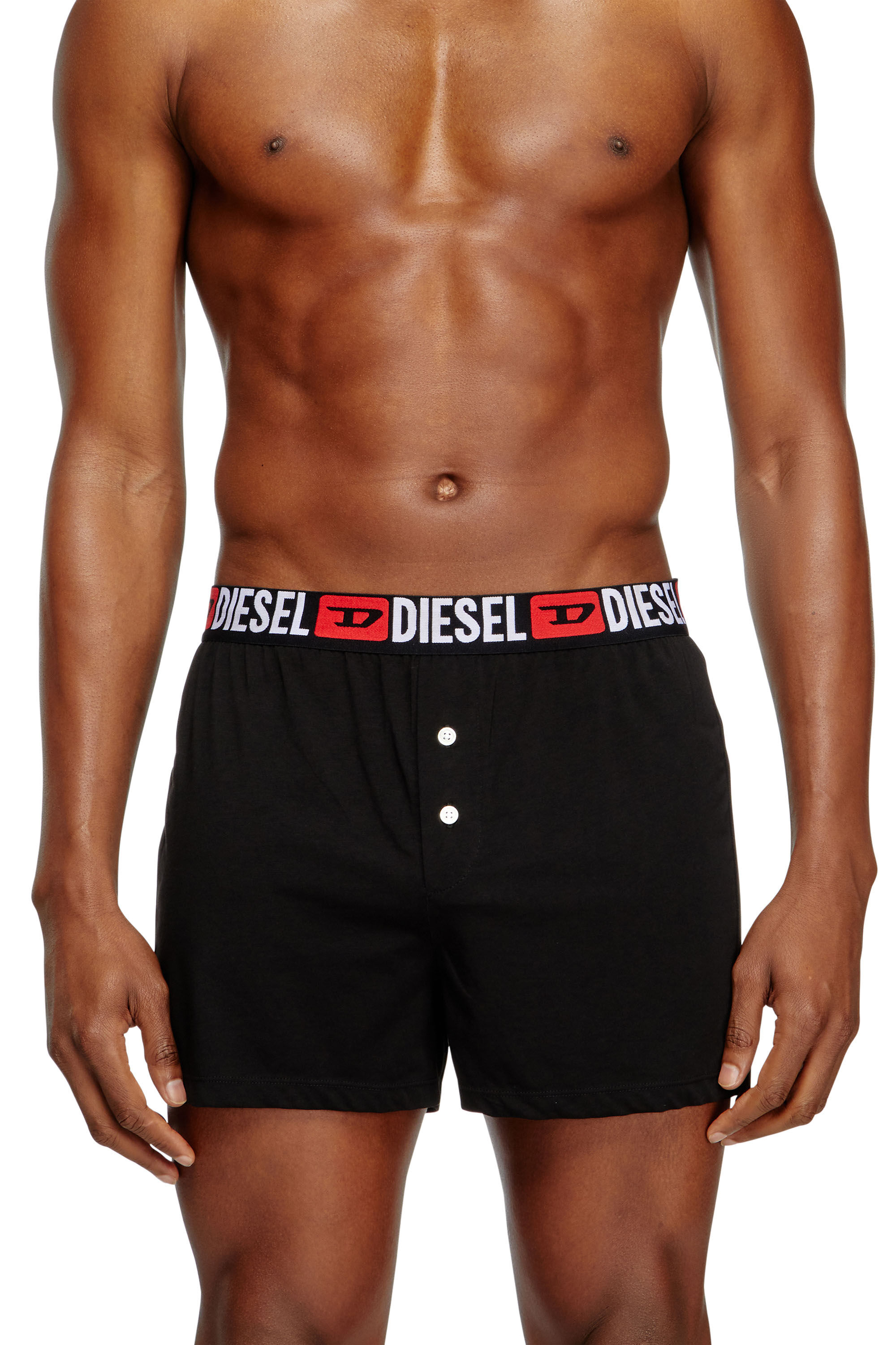 Diesel - STARKIE-D-CORE, Boxer avec taille à logo en all-over Homme in Noir - 3