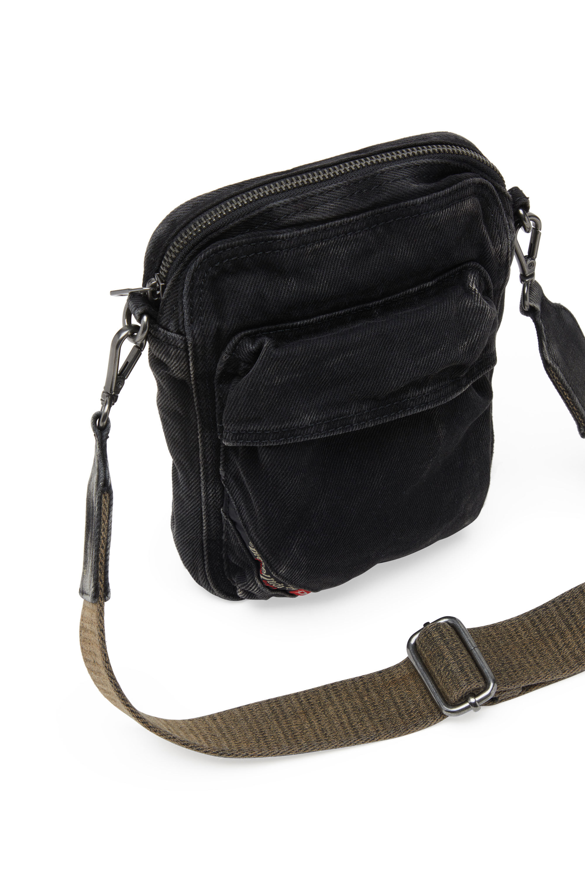 Diesel - MULTI-PKTS CROSSBODY X, Multi-Pkts-Sac à bandoulière en denim délavé Homme in Noir - 2