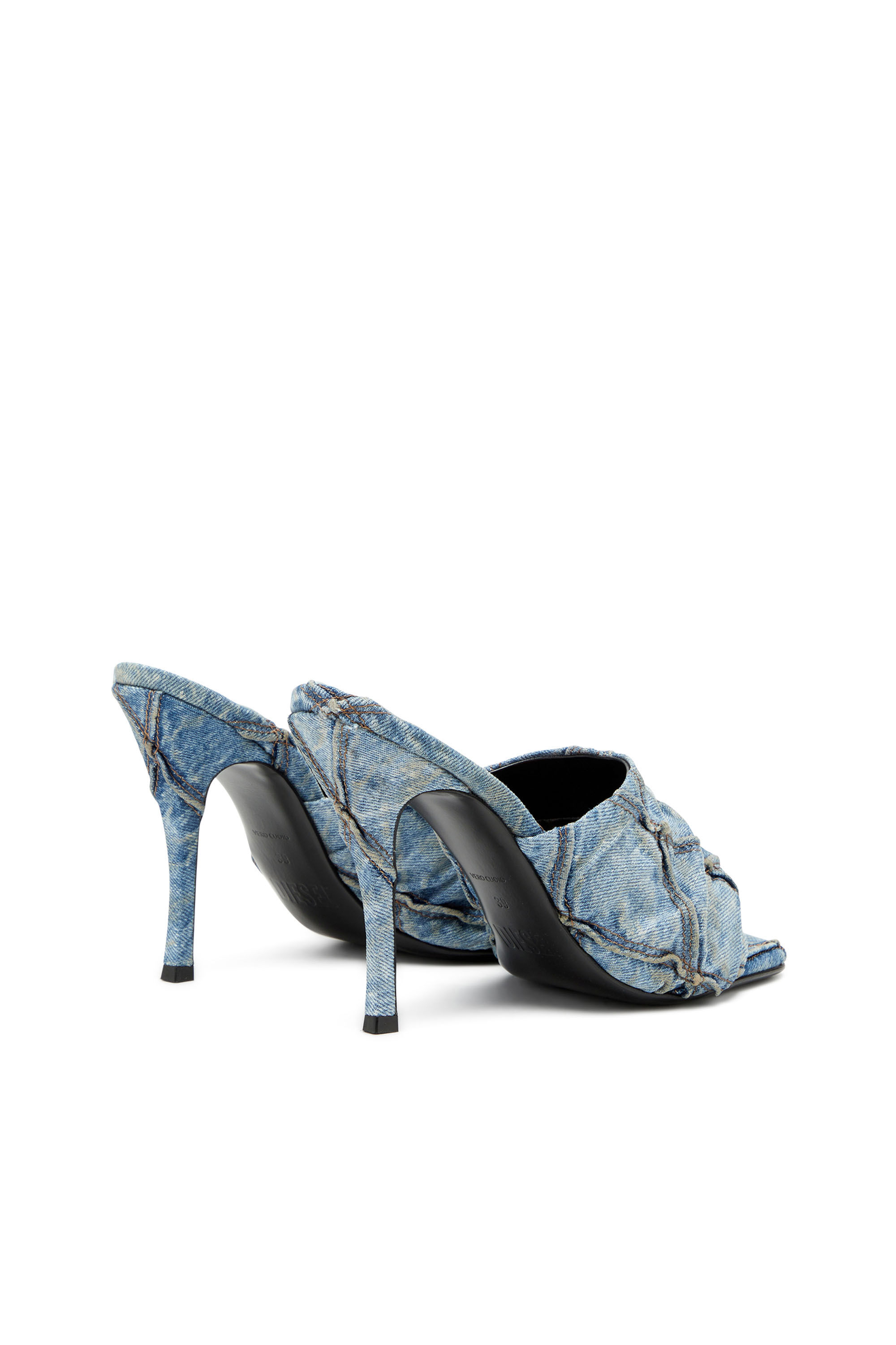Diesel - D-SYDNEY SDL, Woman D-Sydney-Mule sandals with quilted denim band in Blue - Image 3