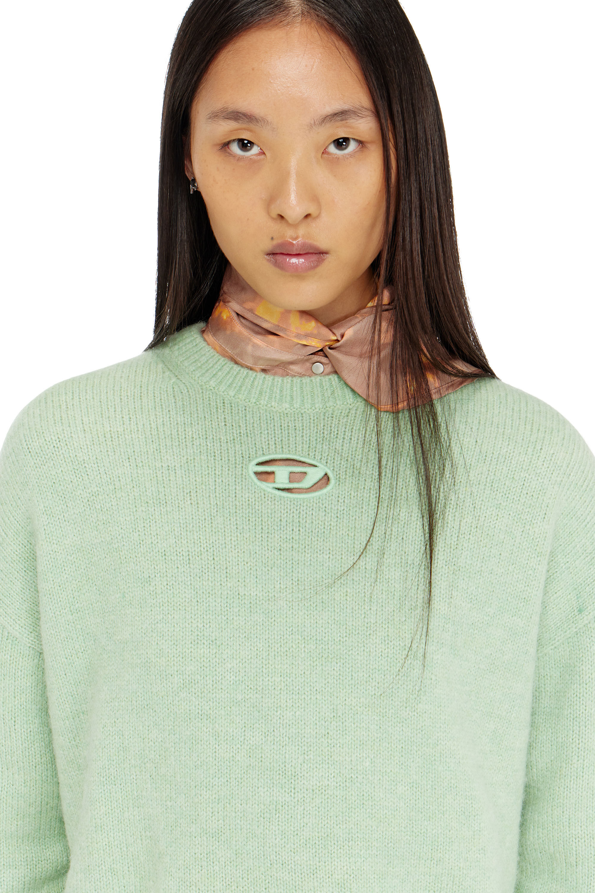 Diesel - M-AREETA, Pull en laine et m&eacute;lange d'alpaga Femme in Vert - 5
