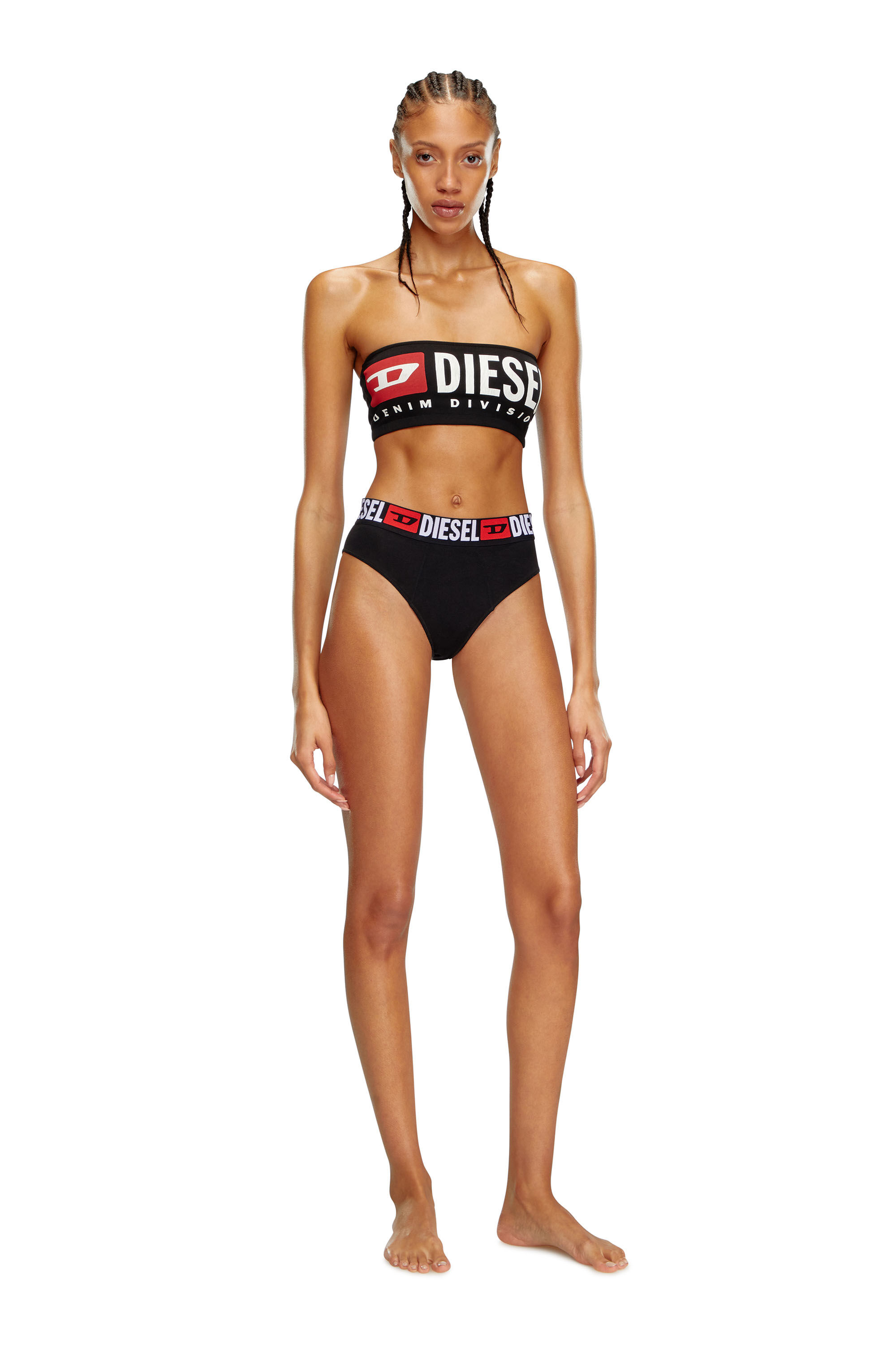 Soutien gorge sans bretelles avec maxi logo Femme Noir Diesel