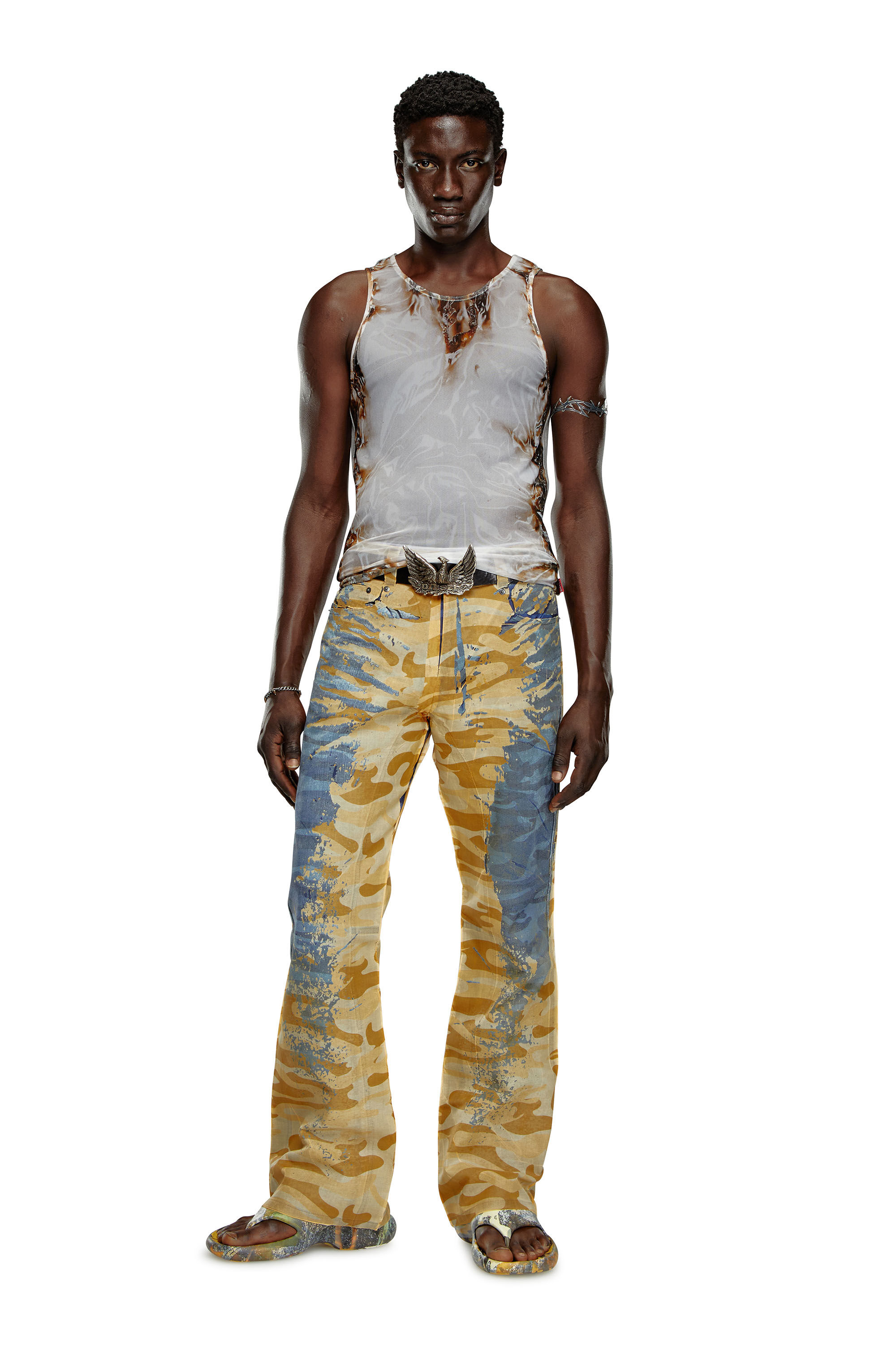 Diesel - P-FRO-DEV, Man Camo pants with peel-off muslin in Multicolor - Image 1