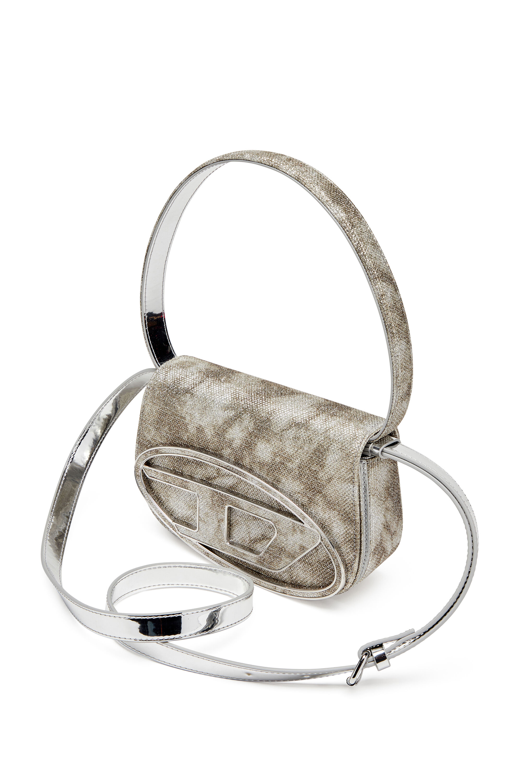 Diesel - 1DR, 1DR-Sac à bandoulière emblématique en tissu brillant Femme in Vert - 2