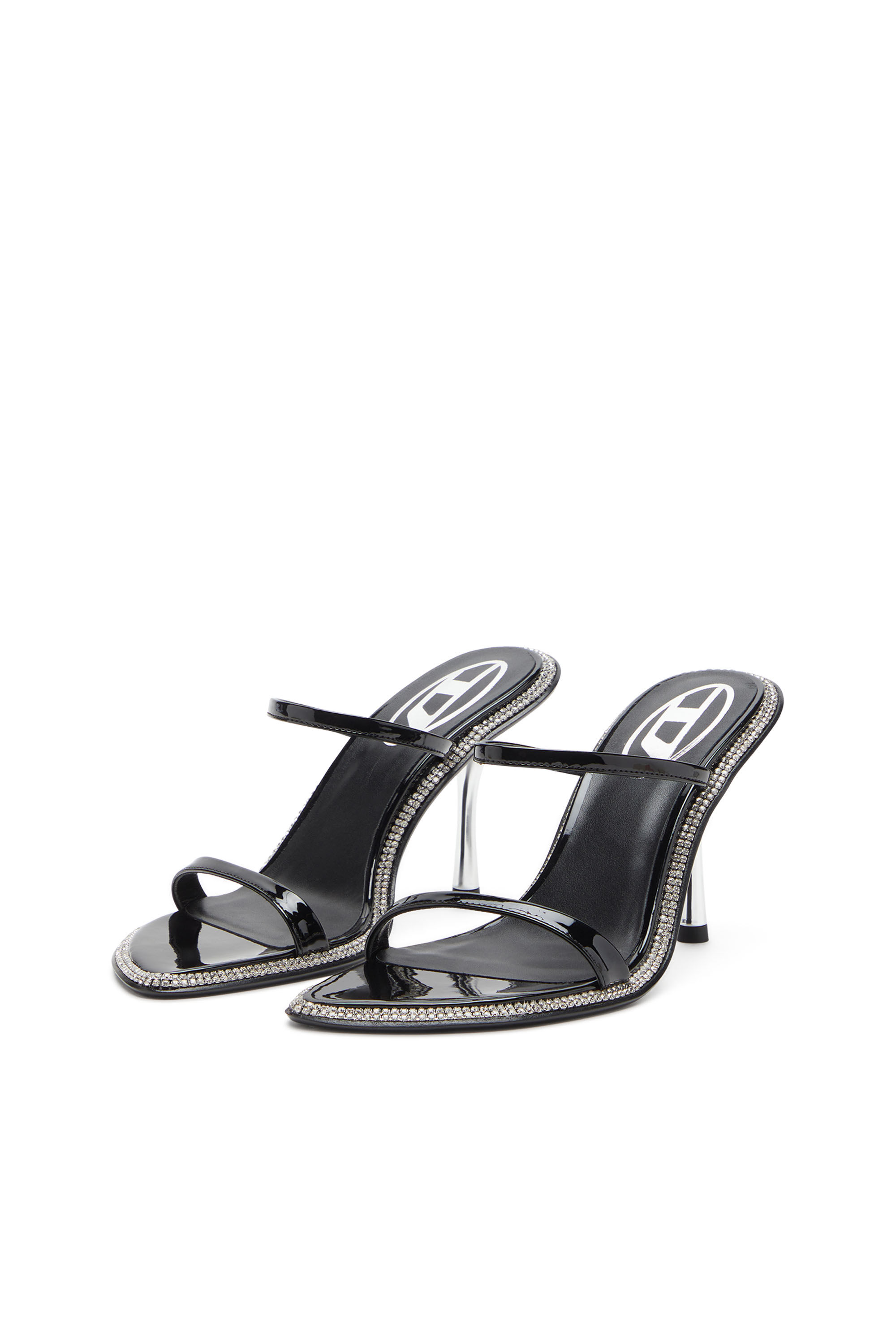 Diesel - D-HAVANNA SDL, D-Havanna-Mules à brides en cuir verni avec cristaux Femme in Noir - 8