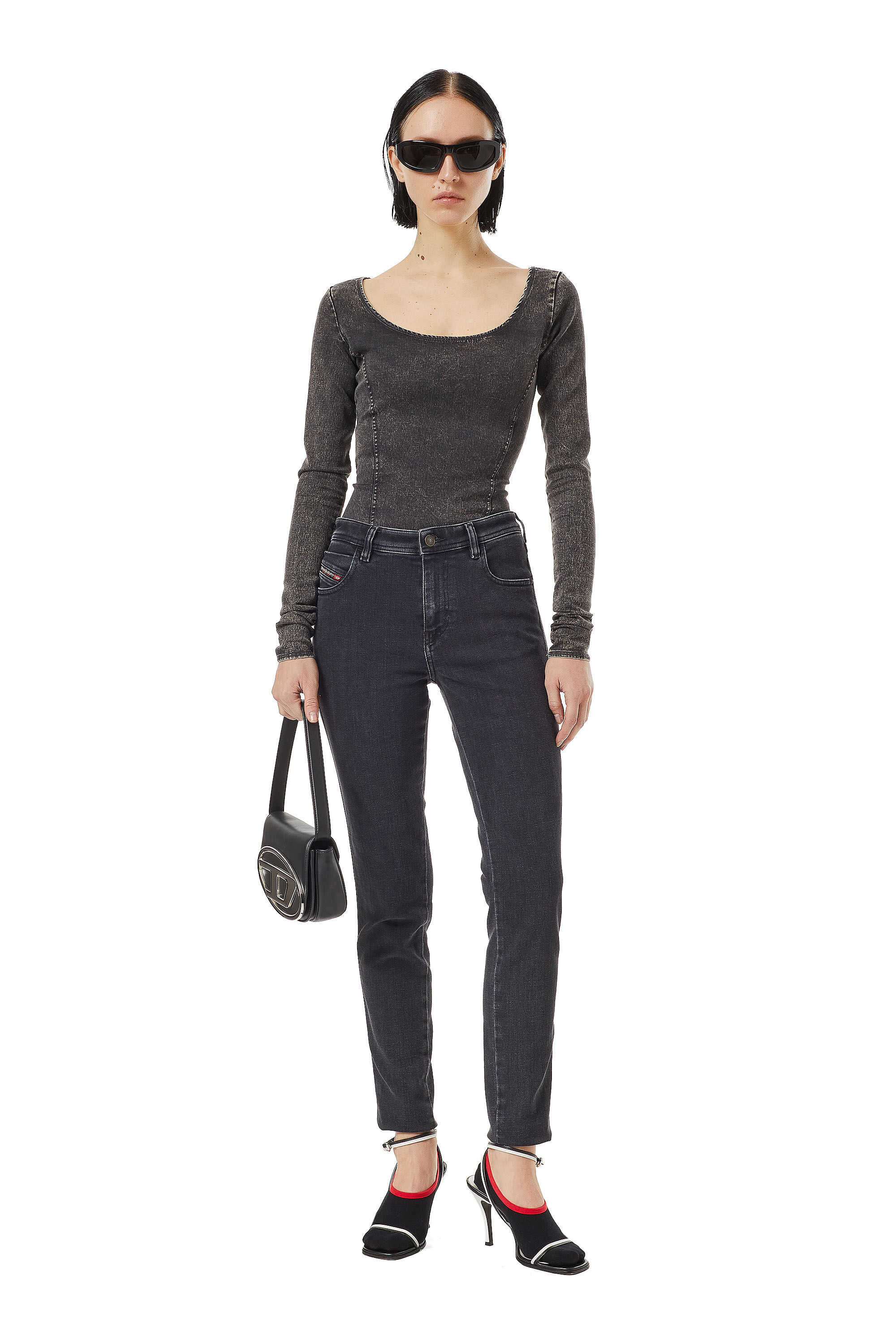 2015 BABHILA Woman Skinny Jeans Black Dark grey Diesel