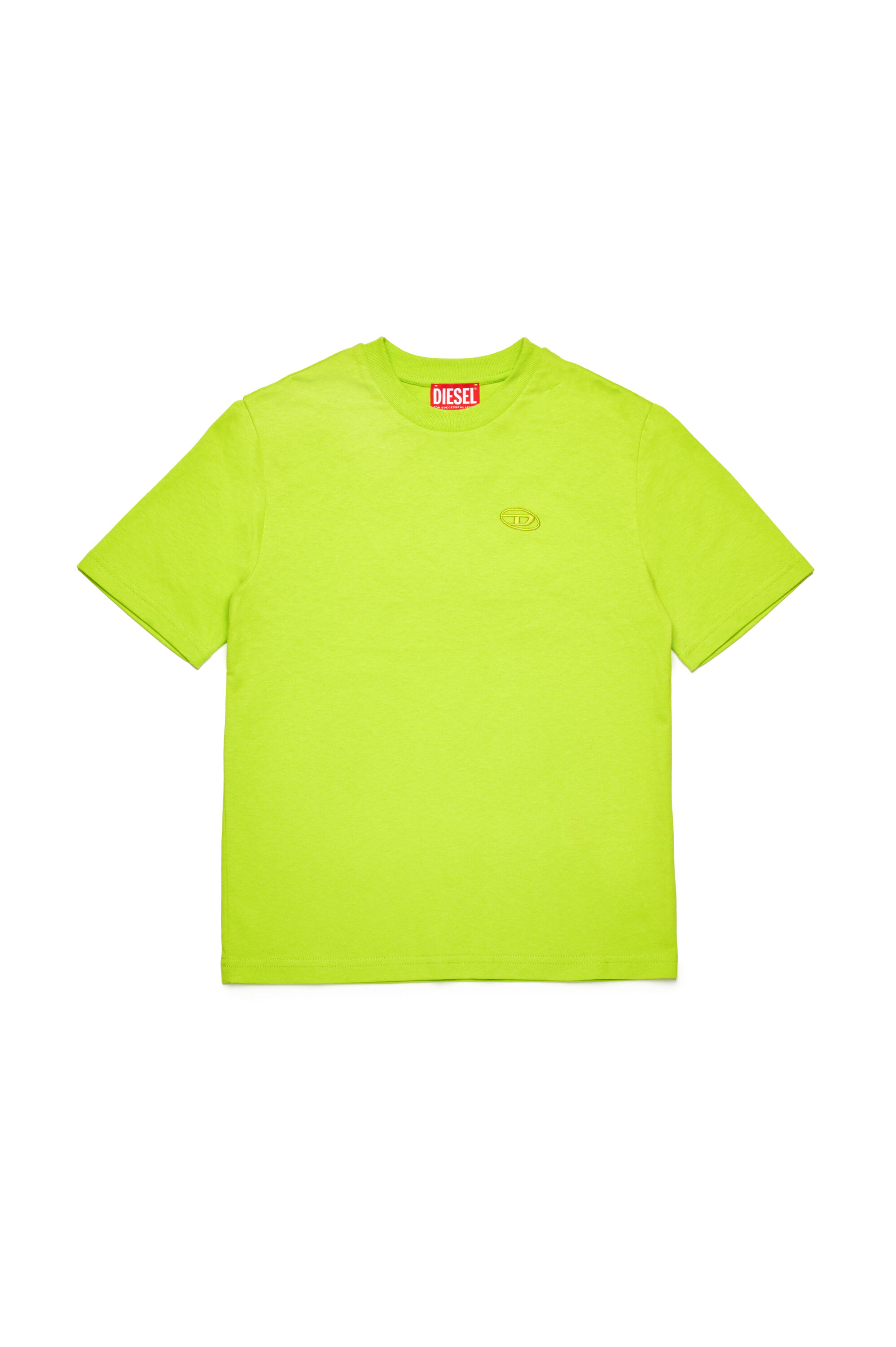 Diesel - TBOGGYMEGOVALD OVER, T-shirt avec mega broderie Oval D Homme in Vert - 1