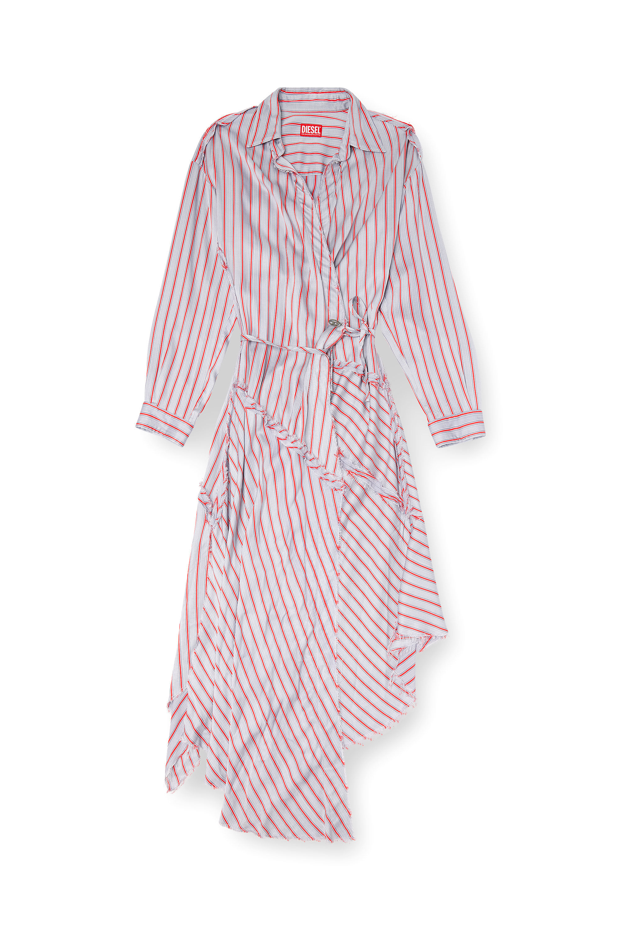 Diesel - D-RAVEN, Robe chemise enveloppante asymétrique Femme in Polychrome - 2