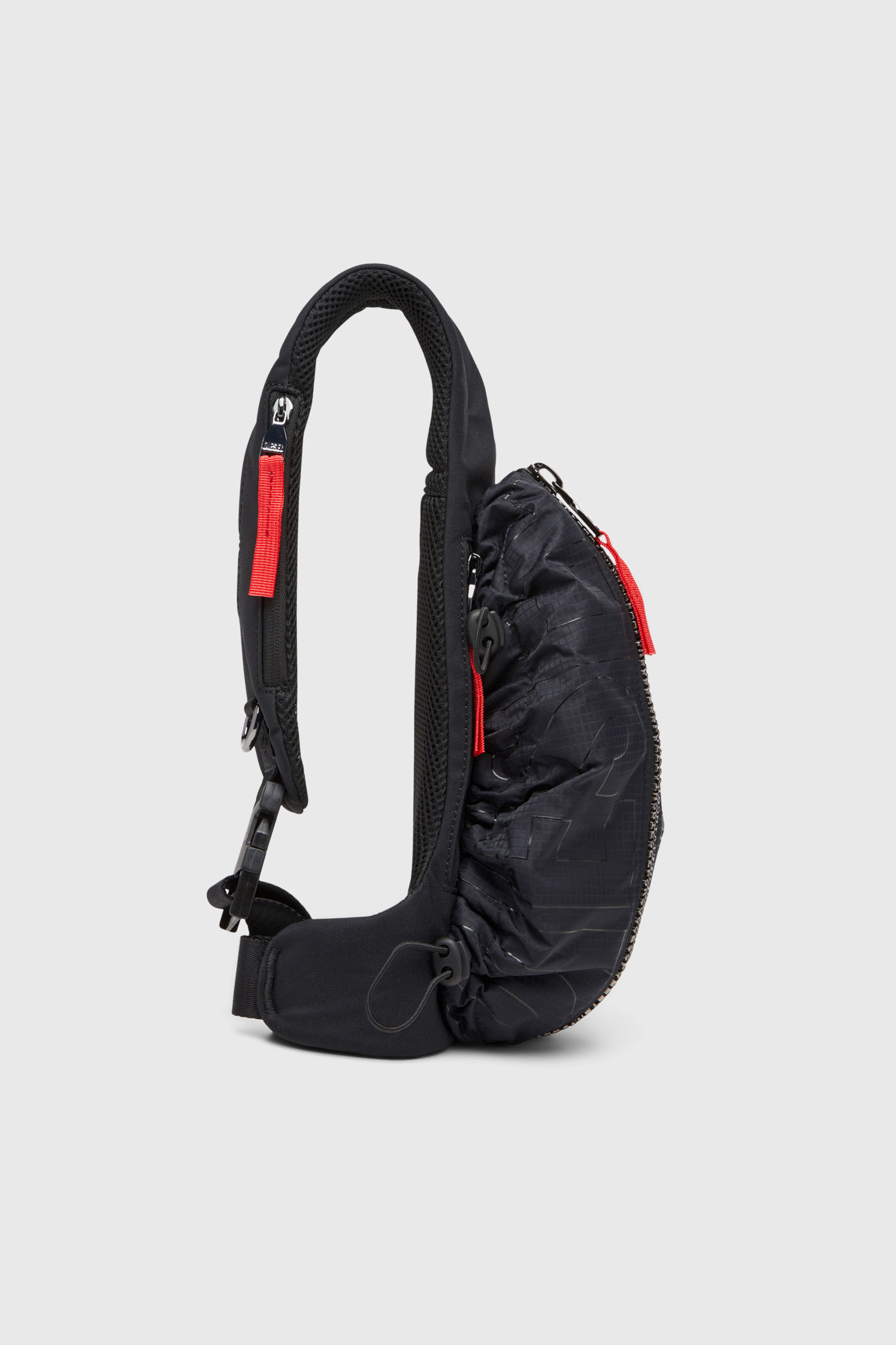 Diesel - ZIP-D CROSSBODY X, Zip-D-Sac &agrave; bandouli&egrave;re en jacquard &agrave; carreaux Homme in Noir - 4
