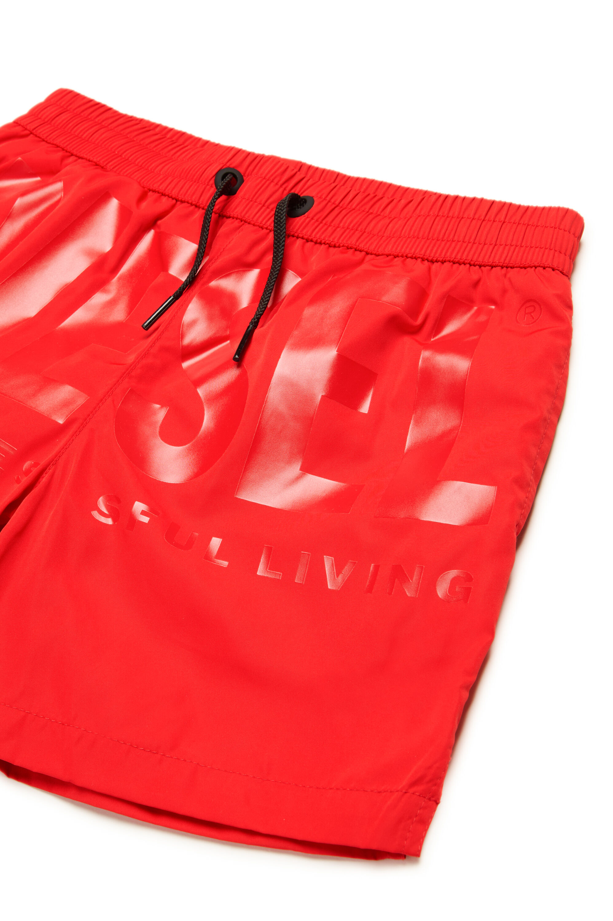 Diesel - MKENM, Short de bain avec logo Biscotto ton sur ton Homme in Rouge - 3