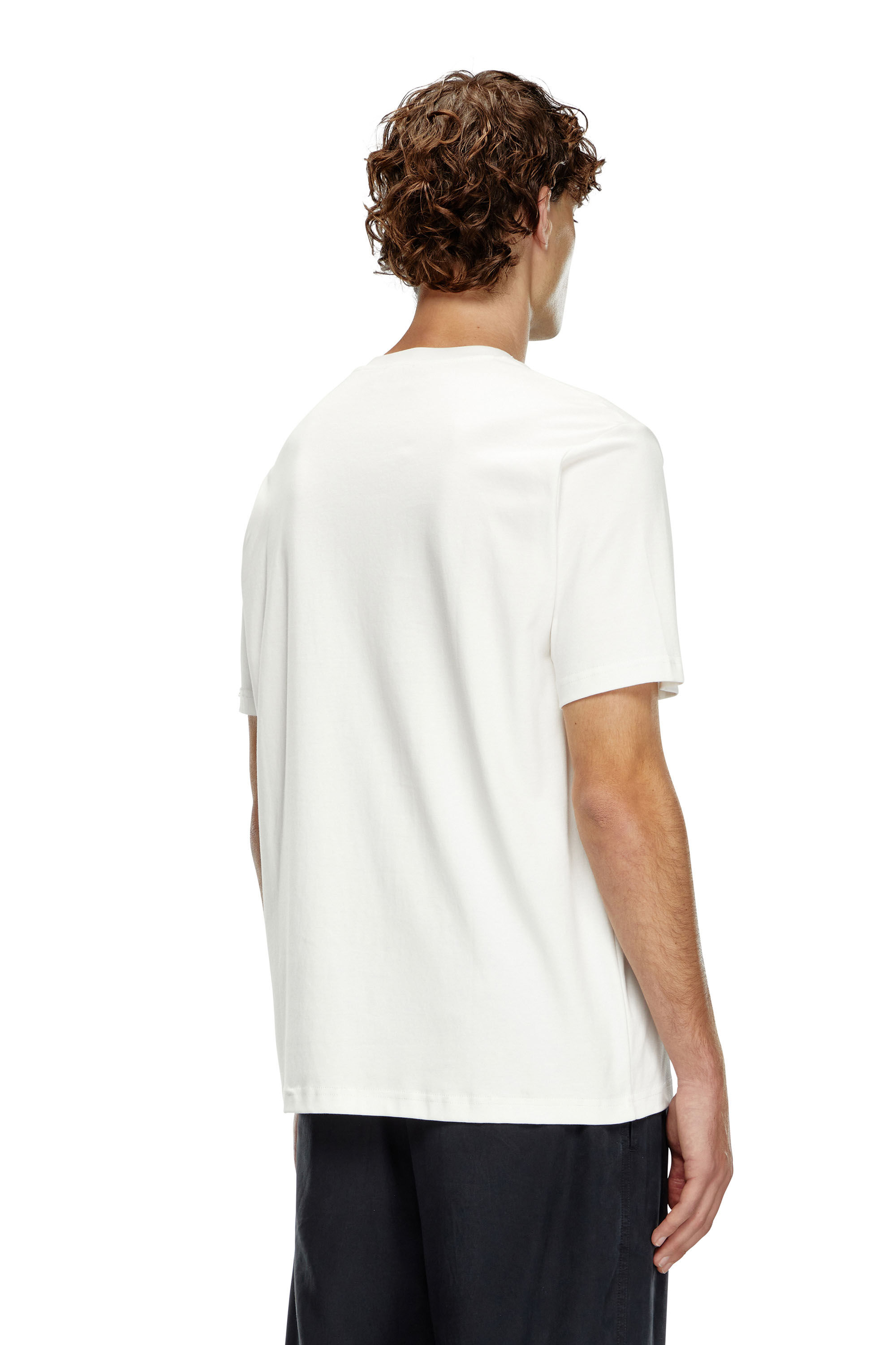 Diesel - T-JUST-DOVAL-PJ, T-shirt avec empiècement oval D Homme in Blanc - 4