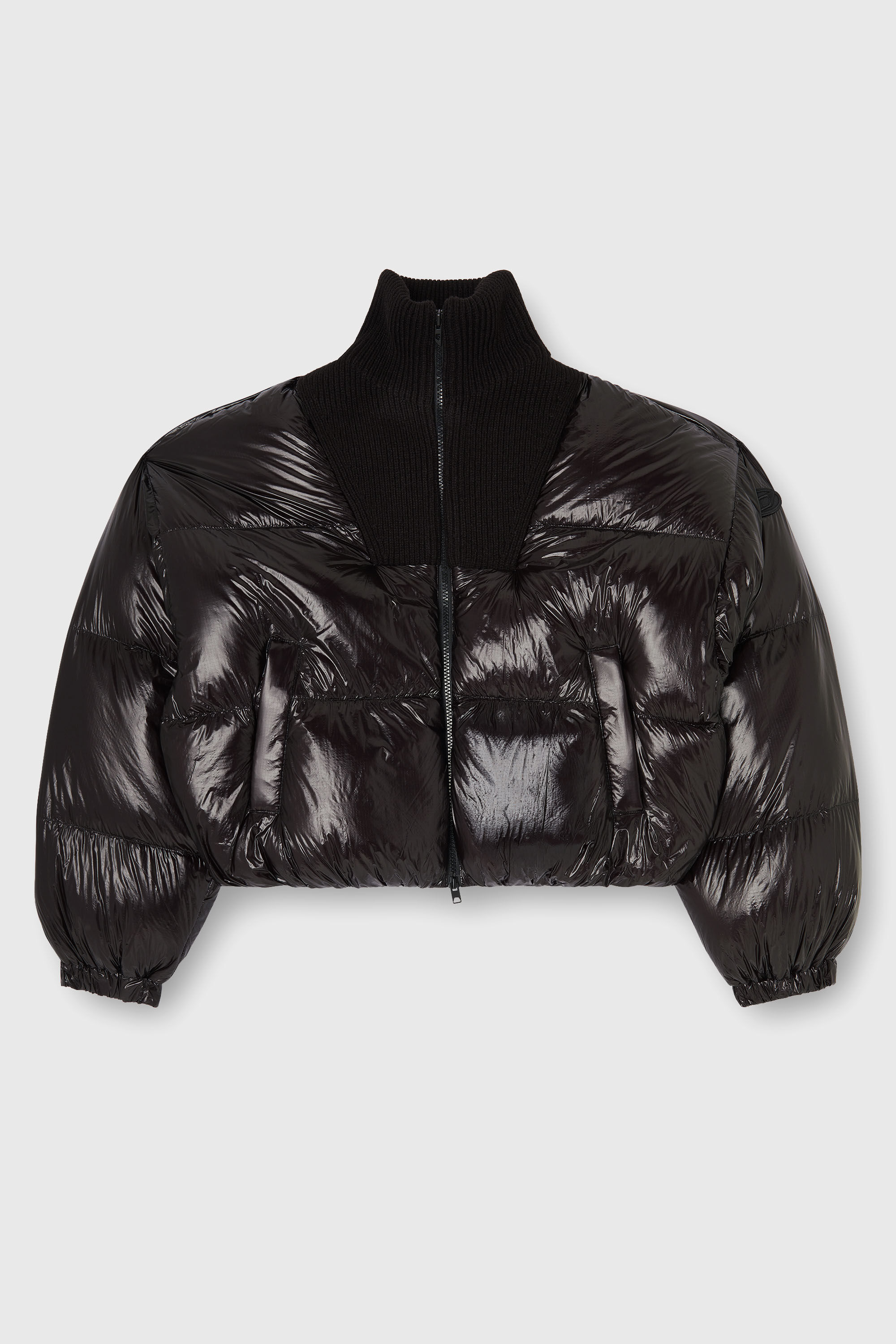 Diesel - W-ARRIOR, Doudoune en ripstop avec col en maille Femme in Noir - 2