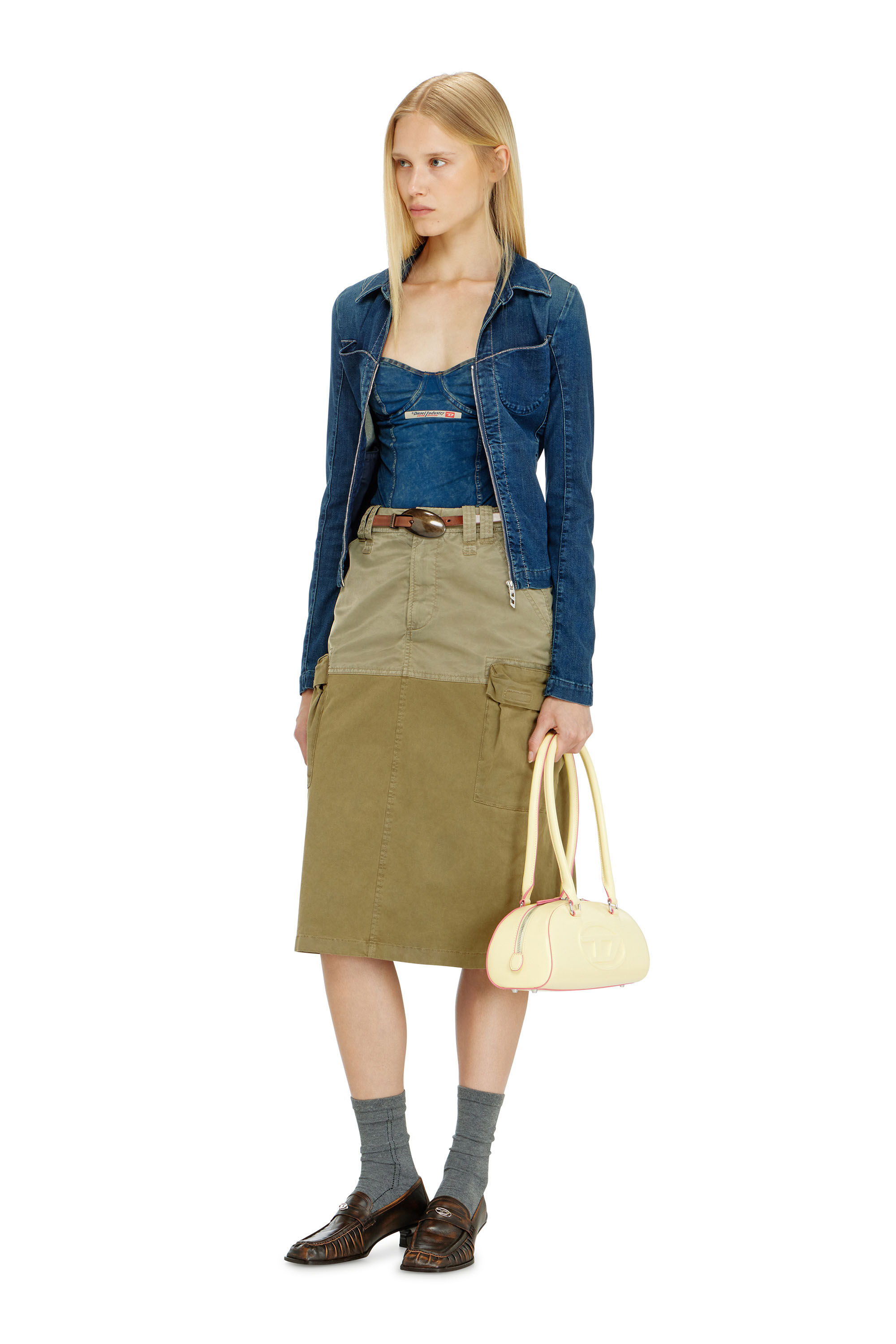 Diesel - O-DELE, Jupe cargo midi en coton et nylon Femme in ToBeDefined - 1