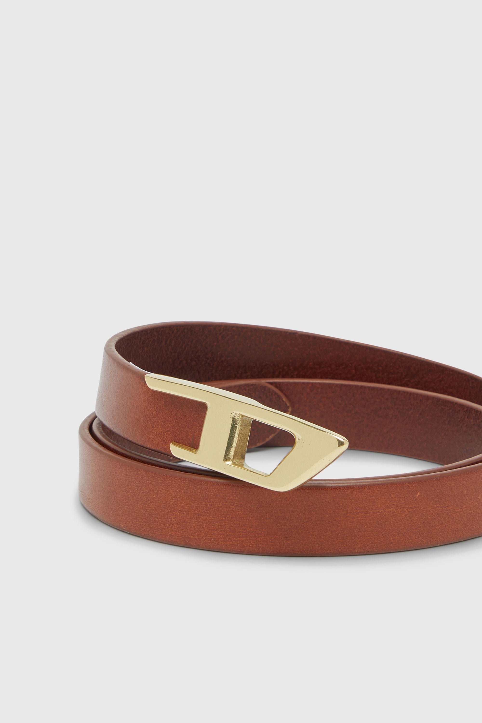Diesel - B-D LOGO 2.0 20, Ceinture 2 cm en cuir avec boucle m&eacute;tallique D Femme in Marron - 3
