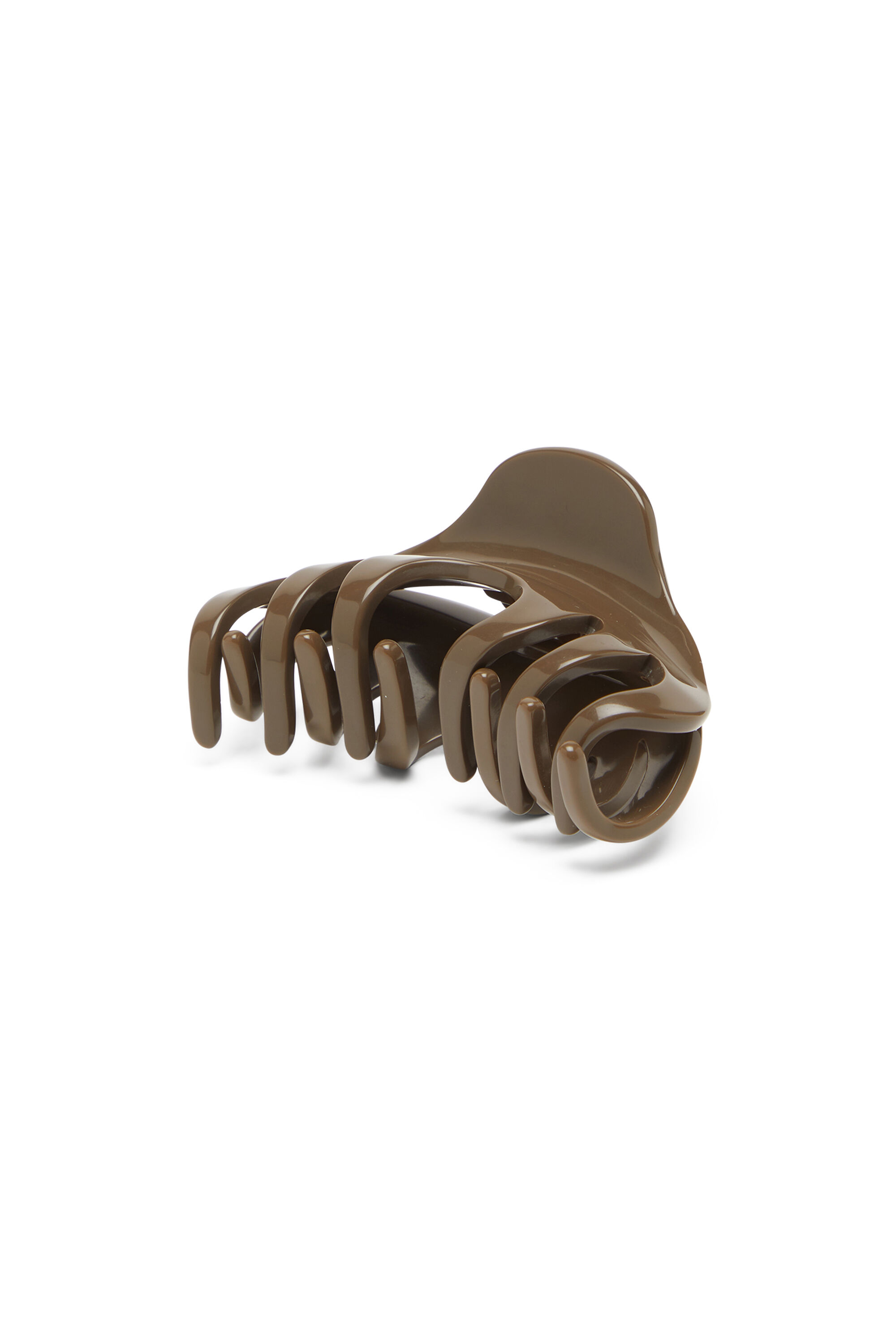 Diesel - TALON CLIP, Barrette en résine avec logo Oval D Femme in Marron - 2