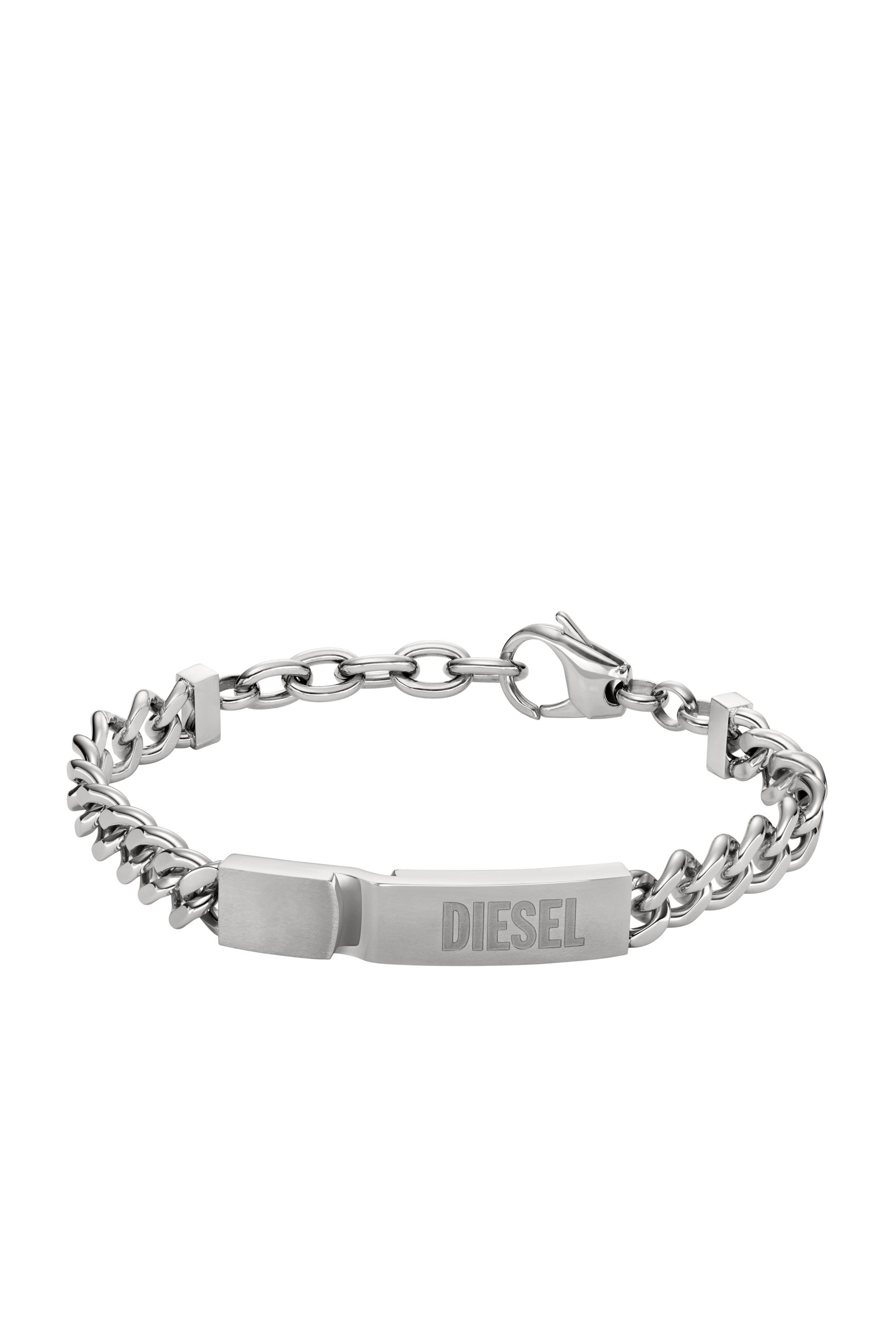 品質が Stainless Steel Diesel | Silver | tag with Bracelet アクセサリー
