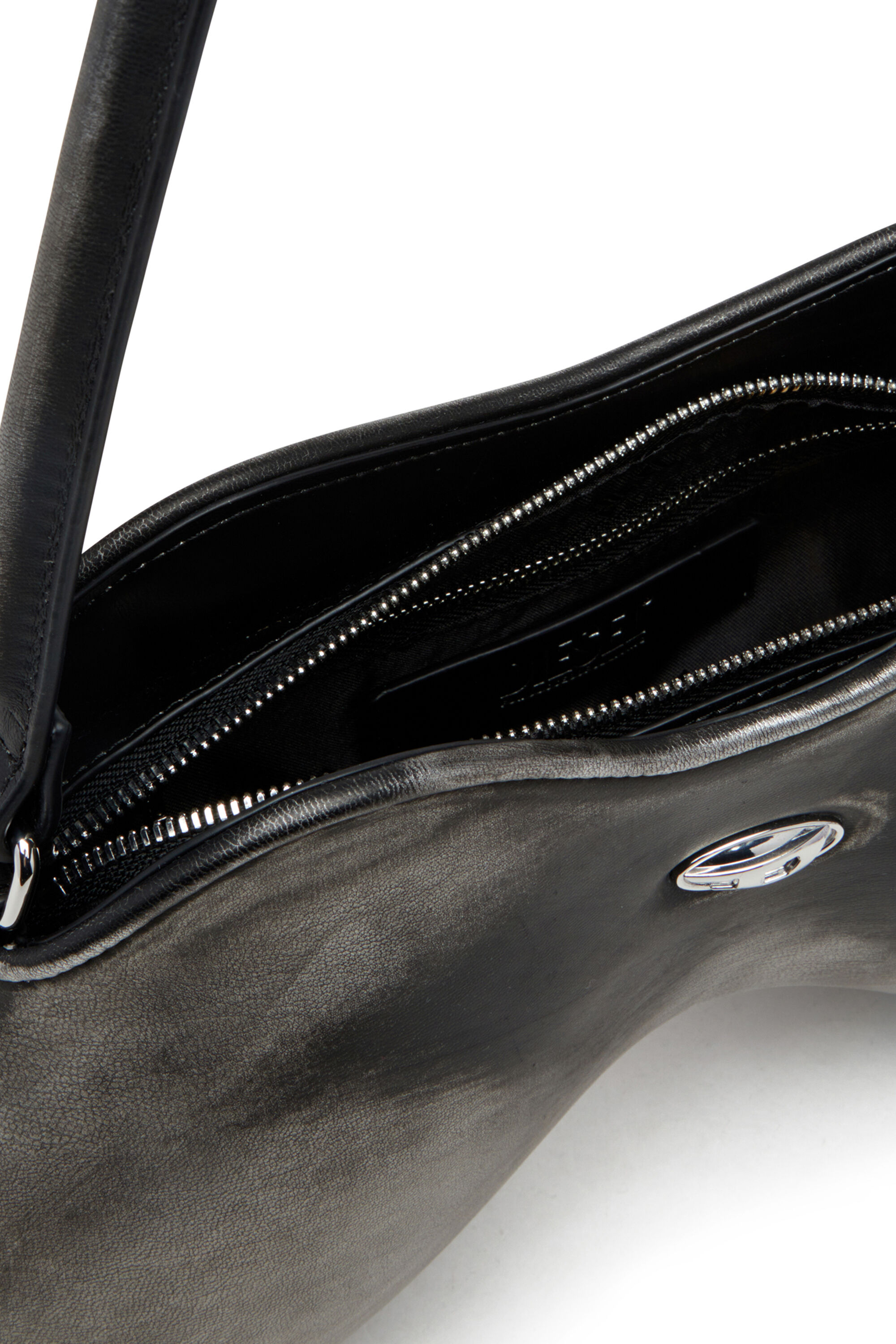Diesel - DOUBLE-D SHOULDER, Double-D-Sac épaule rigide en PU brossé Femme in Noir - 8
