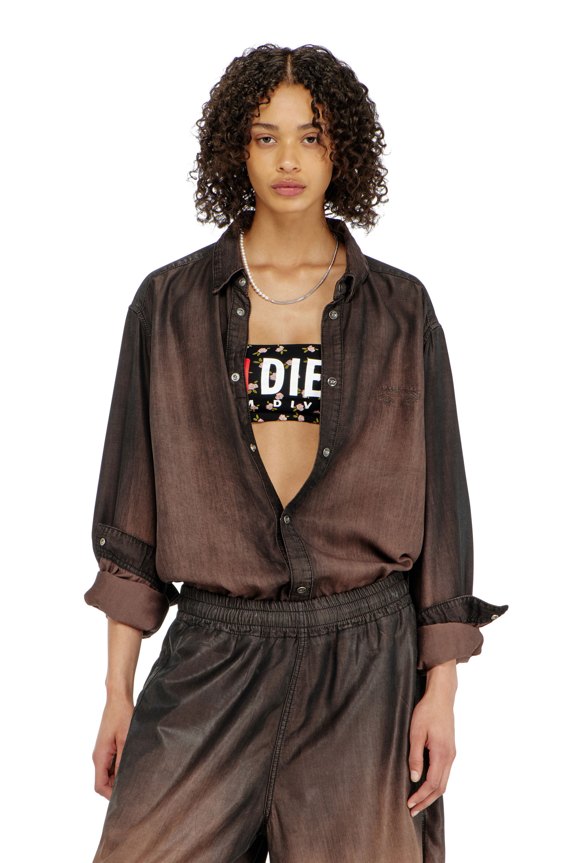 Diesel - MELANIE-C-D-CORE, Soutien-gorge bandeau en coton &agrave; imprim&eacute; floral all-over Femme in ToBeDefined - 5