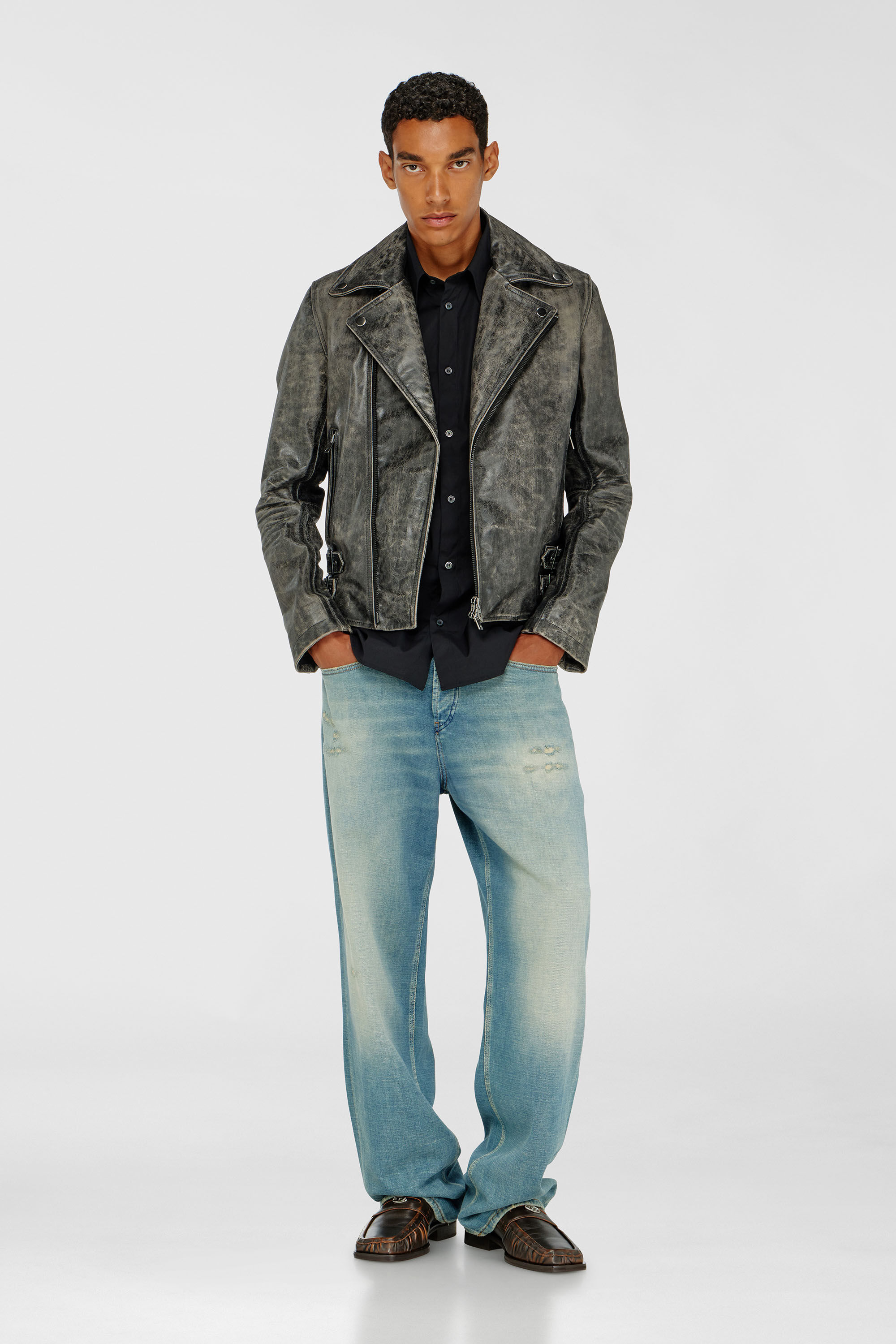 Diesel - S-SIMPLY-GSBH, Chemise en popeline extensible avec broderie Homme in Noir - 1