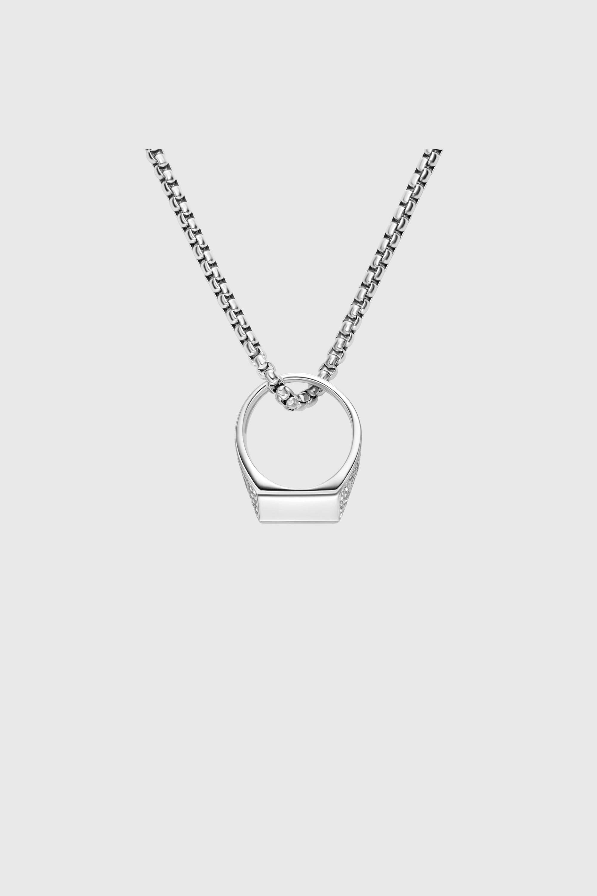 Diesel - DX1741040, Collier en acier inoxydable avec pendentif pav&eacute; Mixte in Gris argent&eacute; - 3